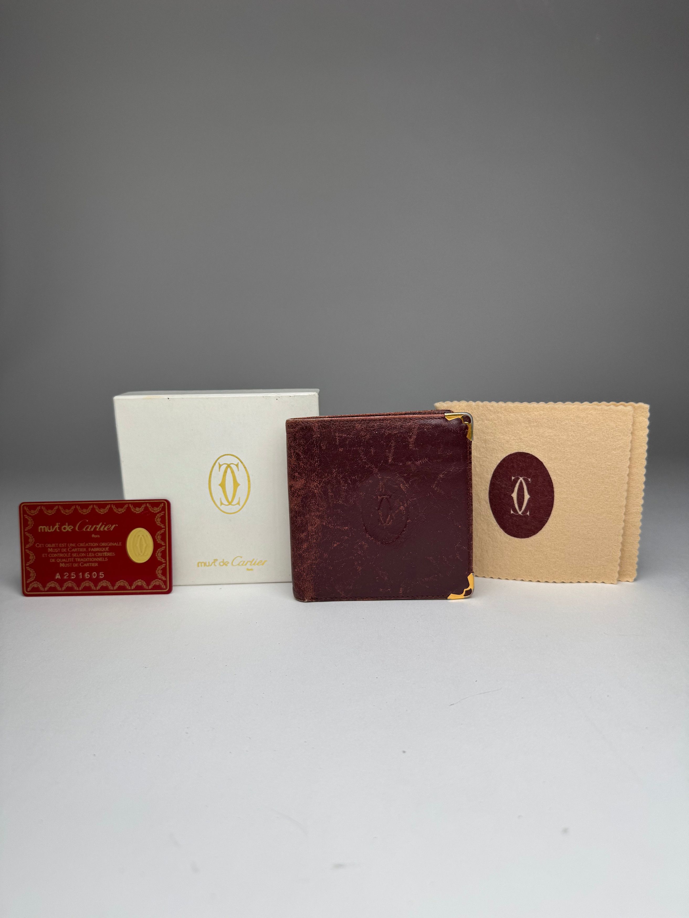 Other Vintage Cartier Leather Flap Wallet Burgundy Size ONE SIZE - 1 Thumbnail