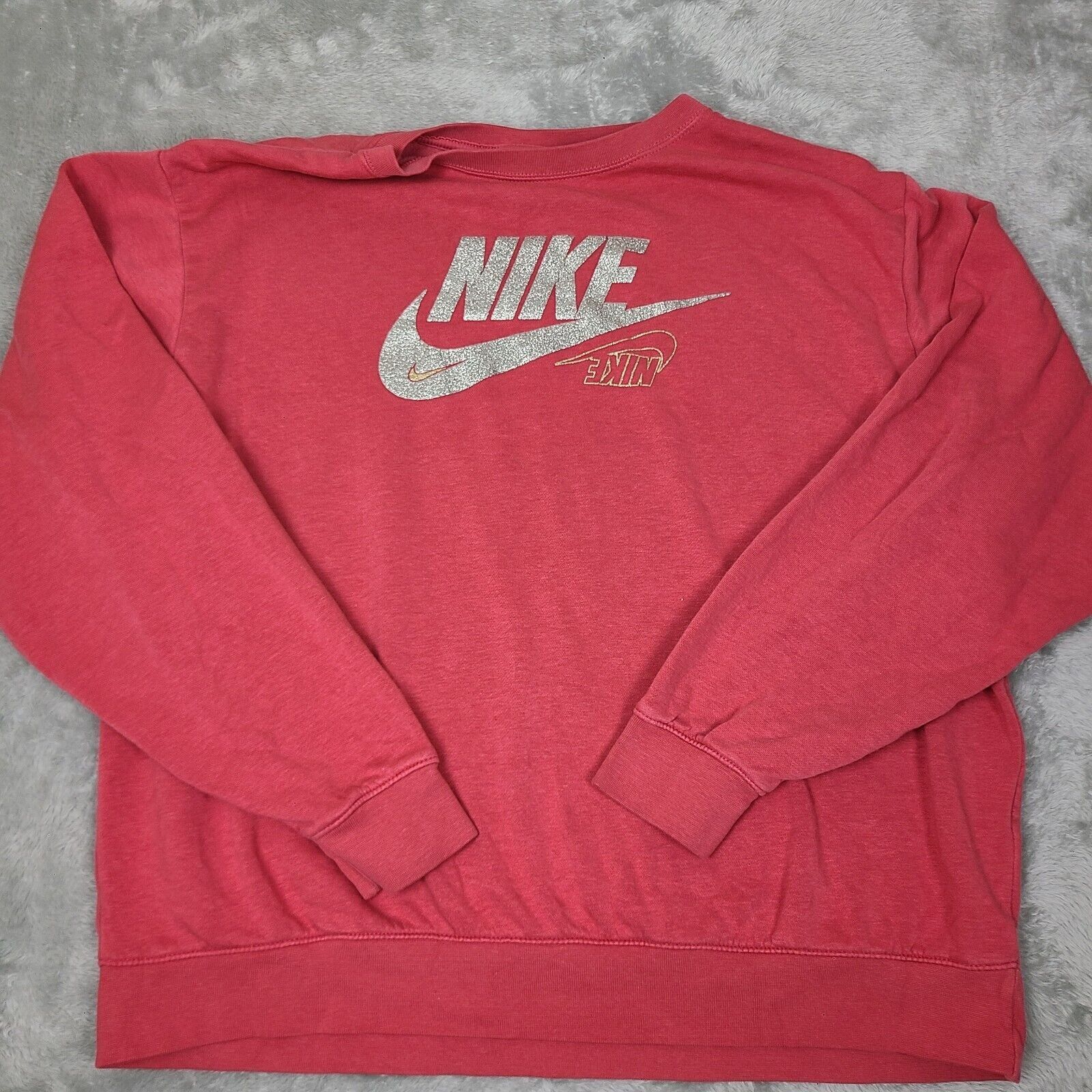 Nike Womens Nike Sweatshirt Mauve crop Size Large Glitter Nike Lo Grailed