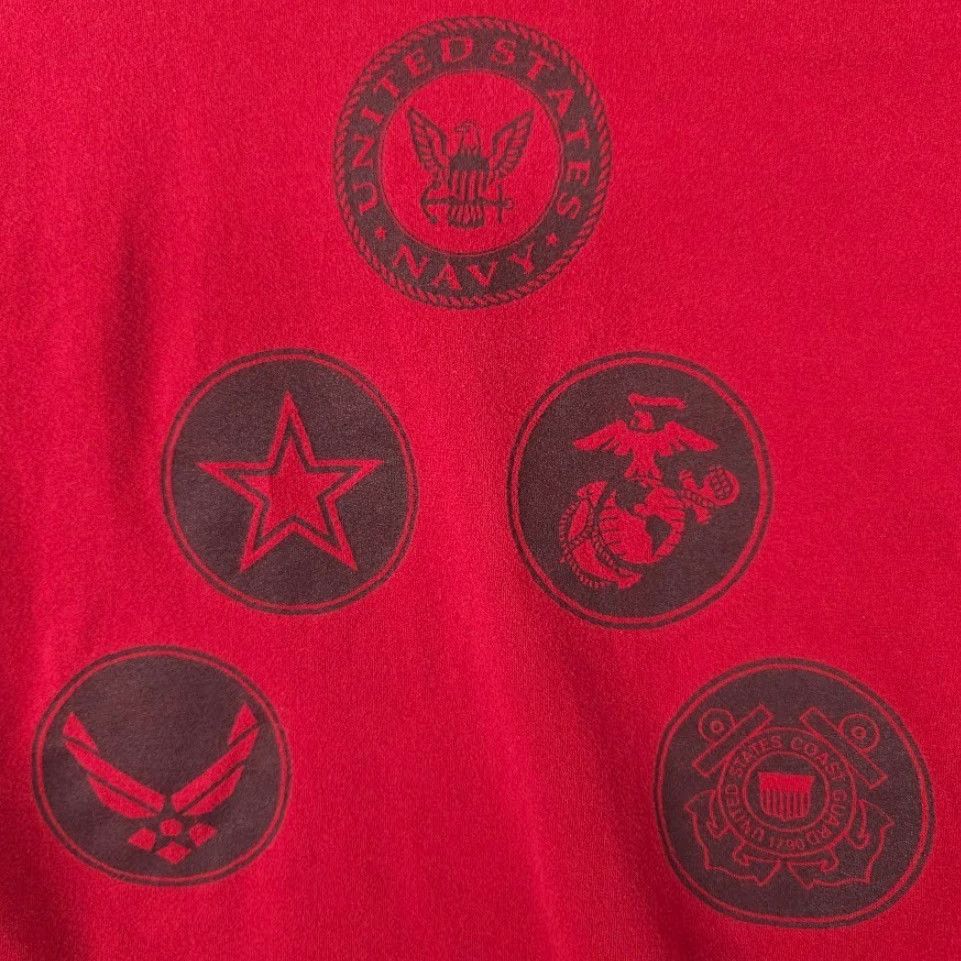 Vintage Grunt Style T Shirt Mens Size Small Red American Flag Military Navy Marines Short Sleeve Crew Neck Size US S / EU 44-46 / 1 - 6 Thumbnail