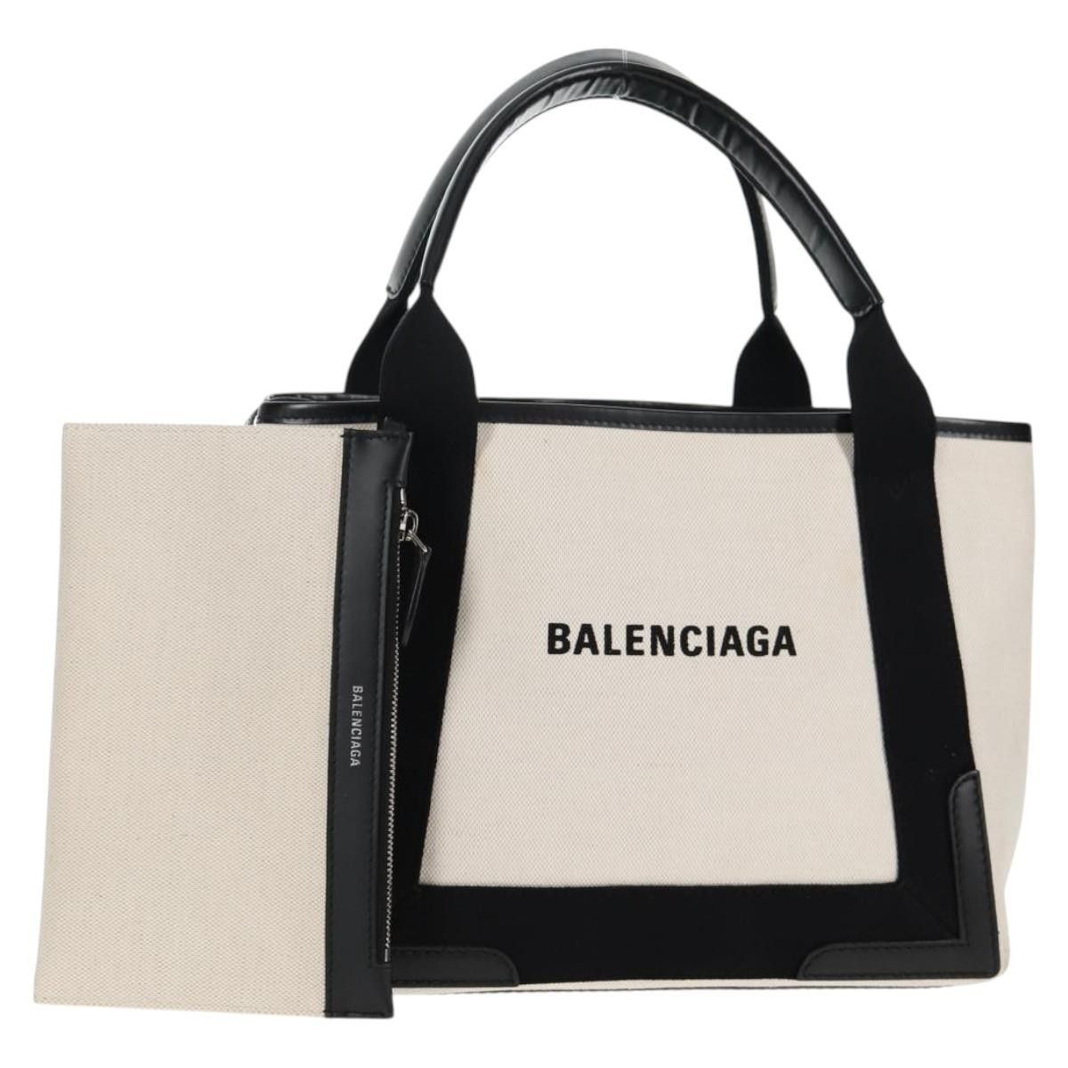 Balenciaga Balenciaga Navy Cabas Canvas with Leather Size ONE SIZE - 1 Thumbnail
