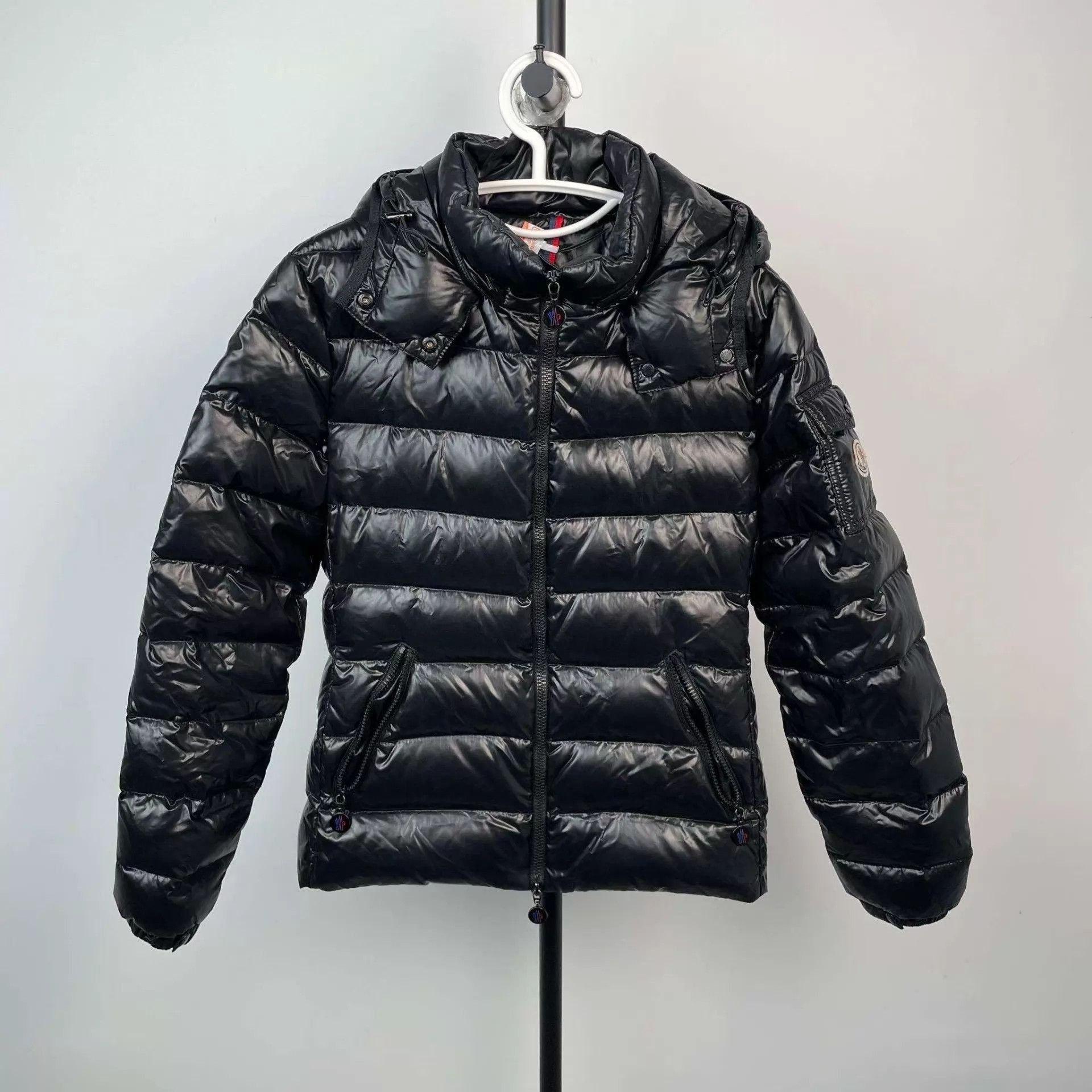 Moncler Black Puffer Jacket with Hood - Size S Size US S / EU 44-46 / 1 - 1 Thumbnail