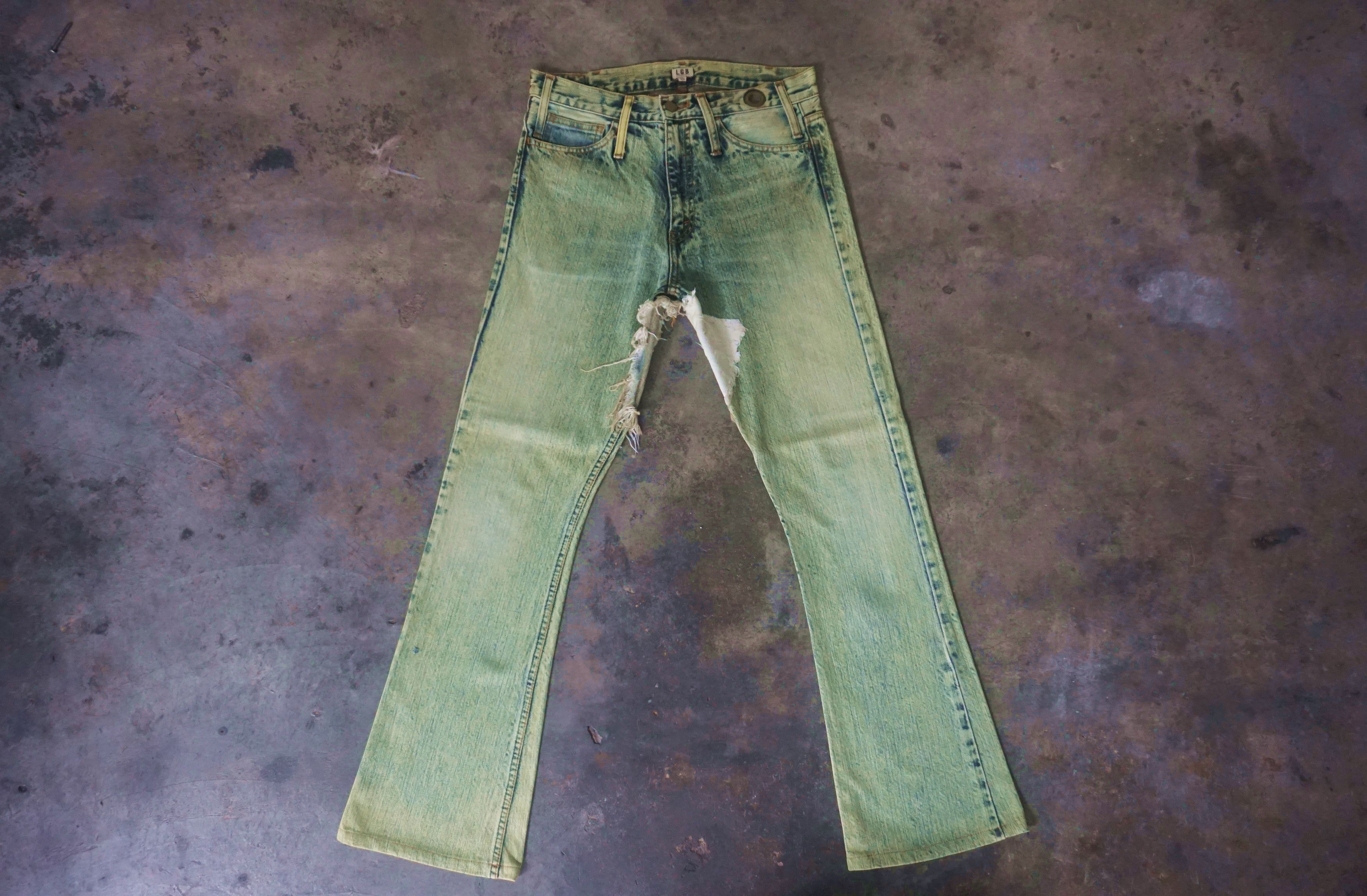パンツ 00s L.G.B. CRAZY WOLF SKULL DENIM PANTS L.G.B 3/4 CRAZY WOLF SKULL DENIM – glam archive
