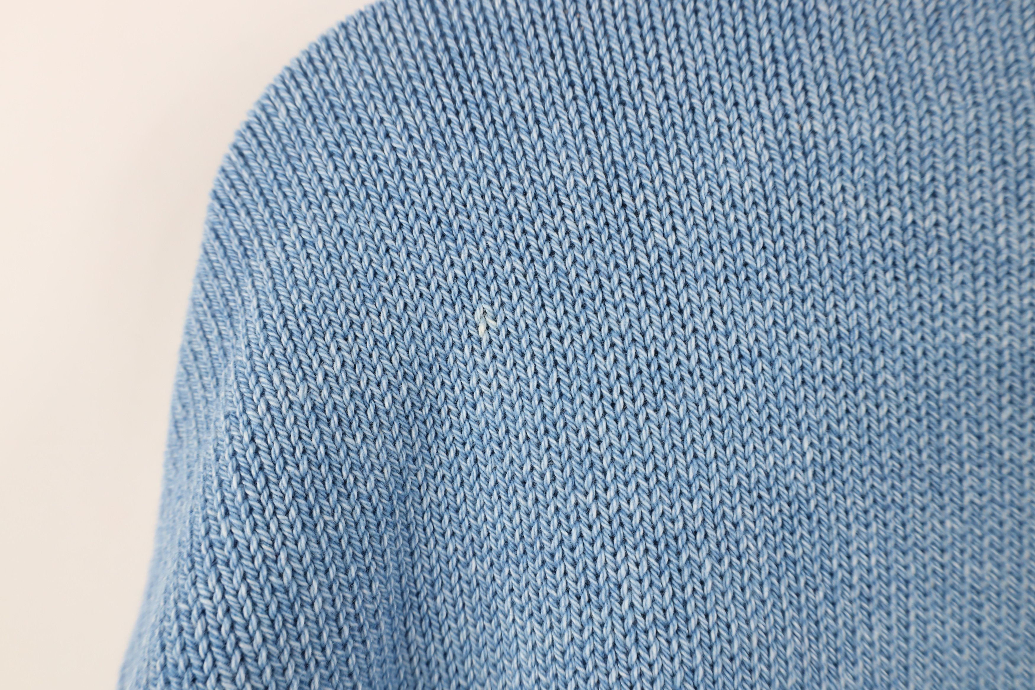Vintage Vintage 90s Streetwear Stonewash Cotton Knit Sweater Blue Size US S / EU 44-46 / 1 - 8 Thumbnail