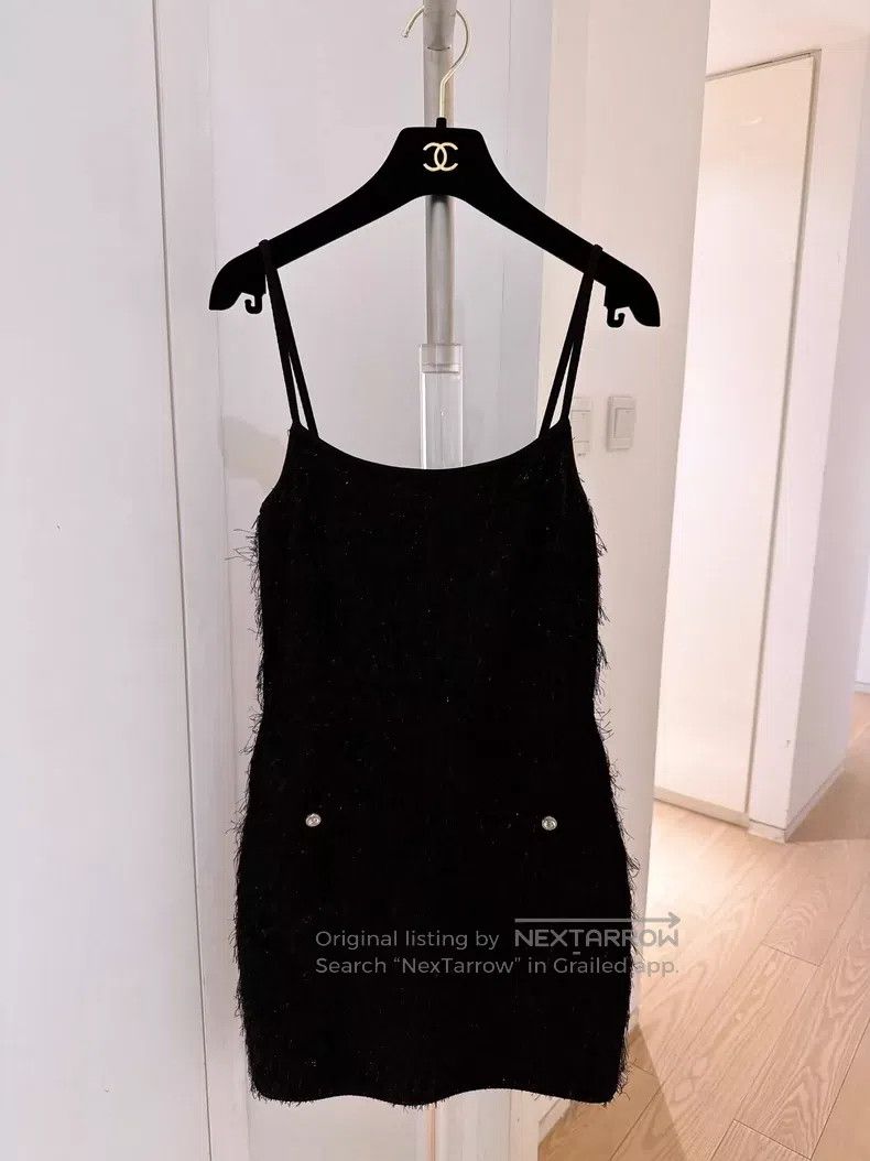 Chanel Black tasselle strap dress