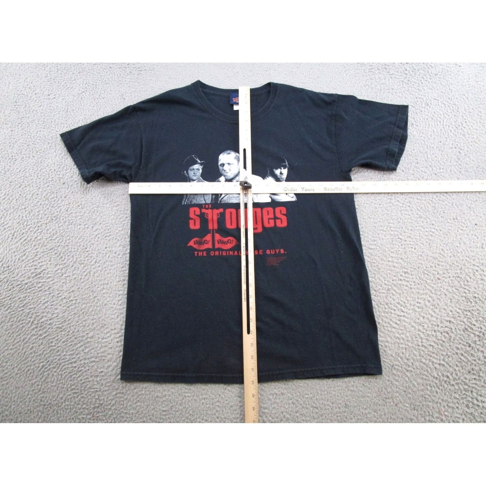 Vintage VINTAGE Three Stooges TV Show Comedy Graphic Tee Shirt Mens L Black Cotton 90s T-Shirt Size US L / EU 52-54 / 3 - 6 Thumbnail