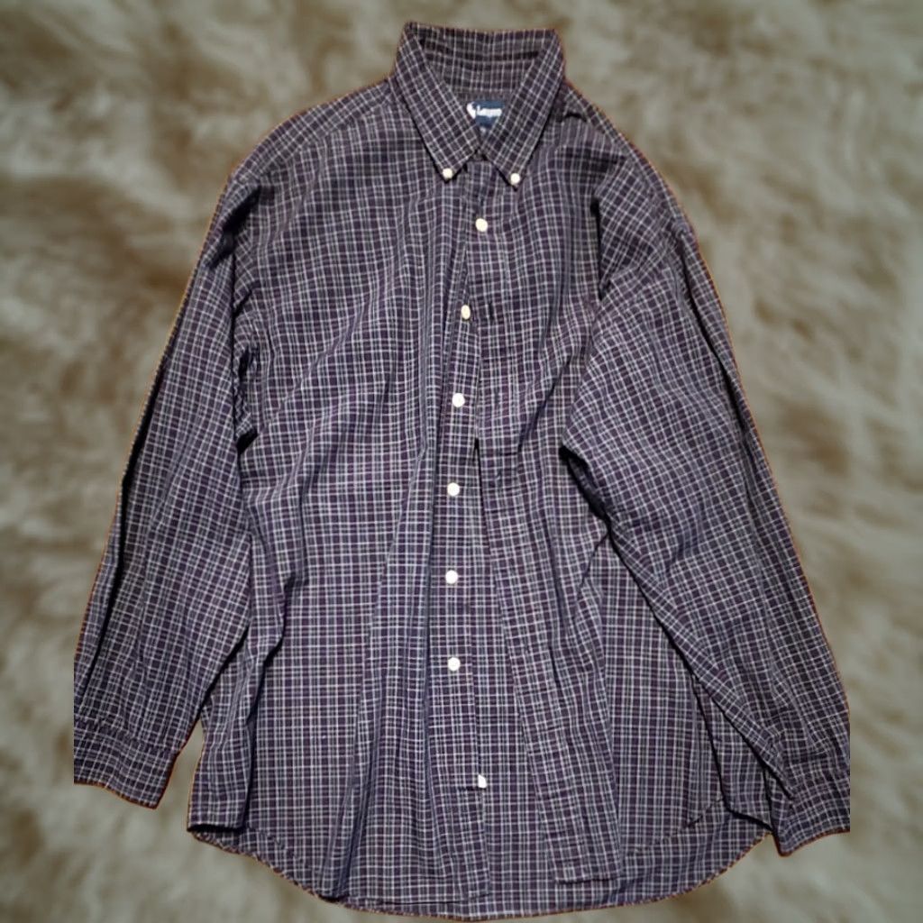 Polo Ralph Lauren Ralph Lauren Shirt Mens XL Plaid Button Down Varmouth Cotton 17 34-35 Purp/Gr Size US XL / EU 56 / 4 - 1 Thumbnail