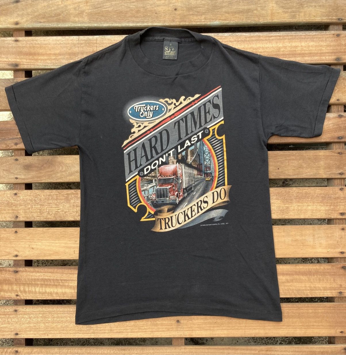 3D EMBLEM TRUCKERS ONLY Tシャツ HARLEY 90s
