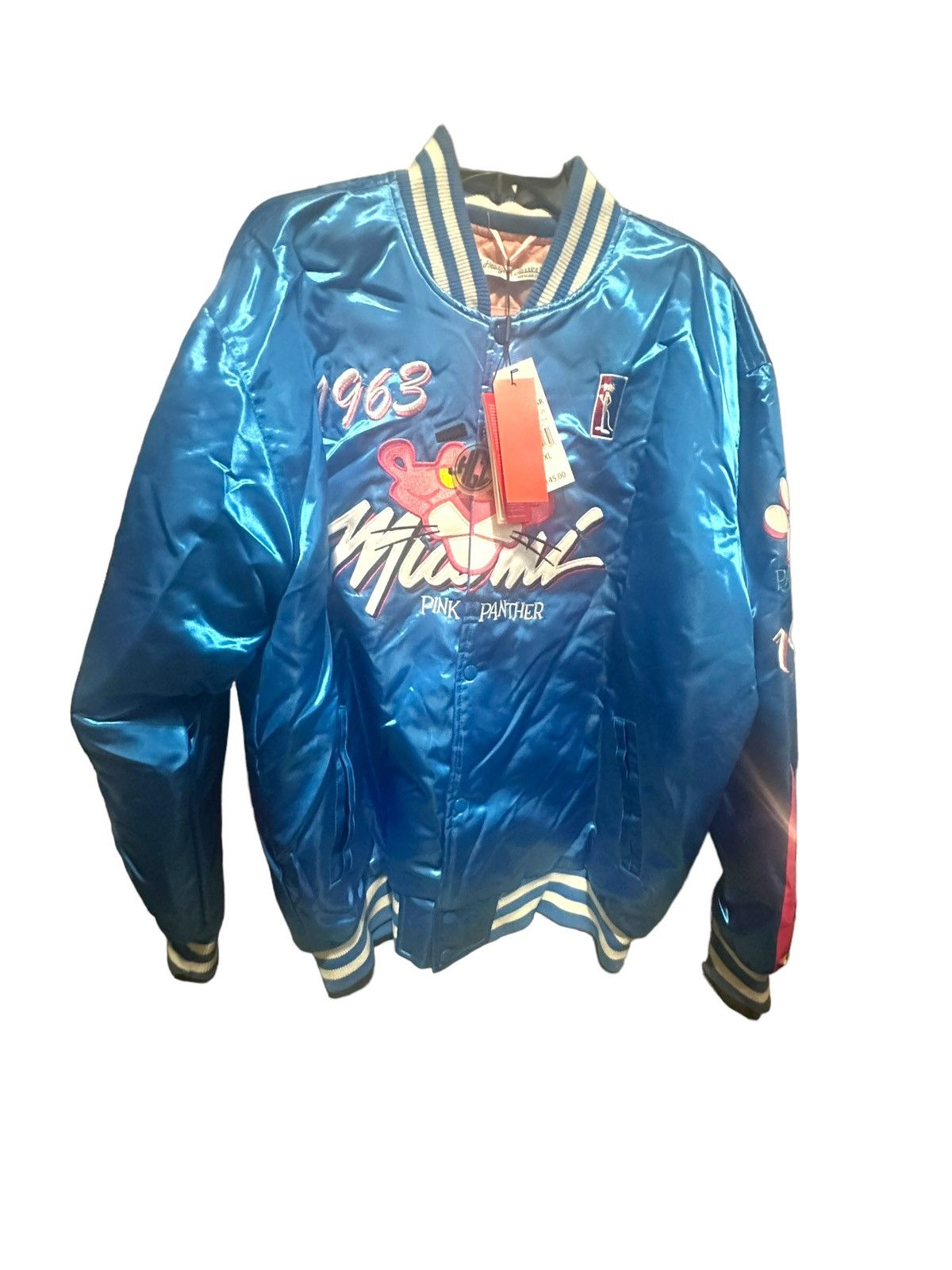 Miami heat 1963 pink shops panther bomber jacket