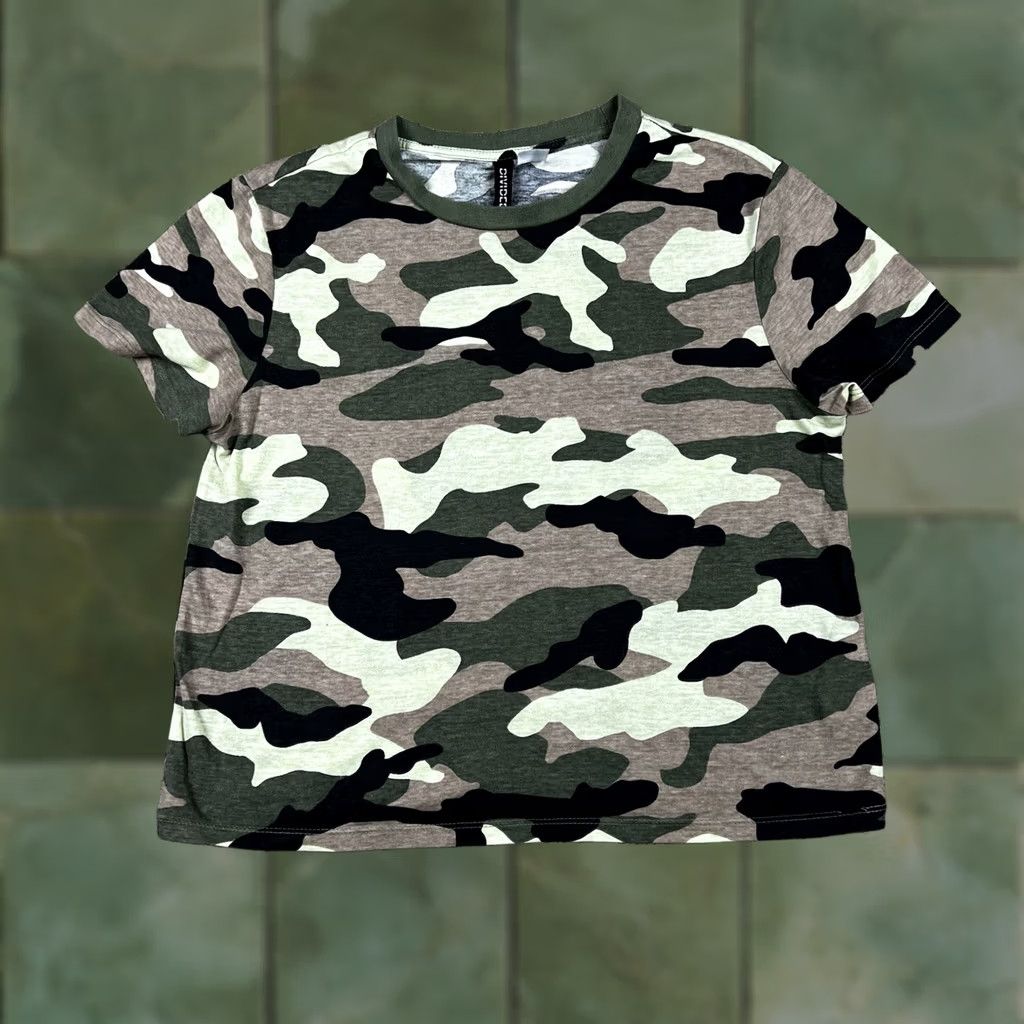H&M VINTAGE Divided H&M Camo Crop T-Shirt Womens S Cotton Boxy Short Sleeve Casual Size S / US 4 / IT 40 - 1 Thumbnail