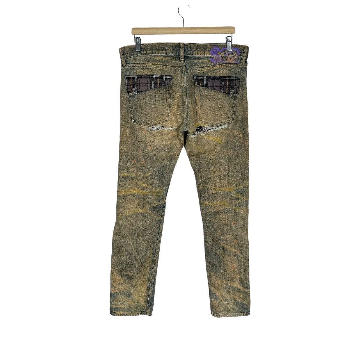 Japanese Brand ☀️SWAGGER PAINT SPLASH SELVEDGE DENIM PANTS Size US 34 / EU 50 - 5 Thumbnail