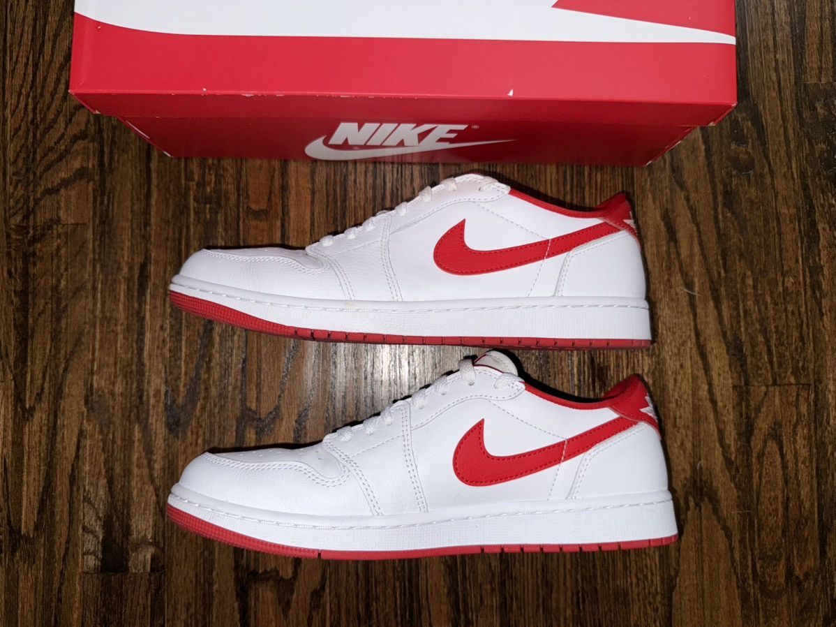 Jordan Brand Nike Air Jordan 1 Retro Low OG White University Red Sz 10.5 Size US 10.5 / EU 43-44 - 3 Thumbnail