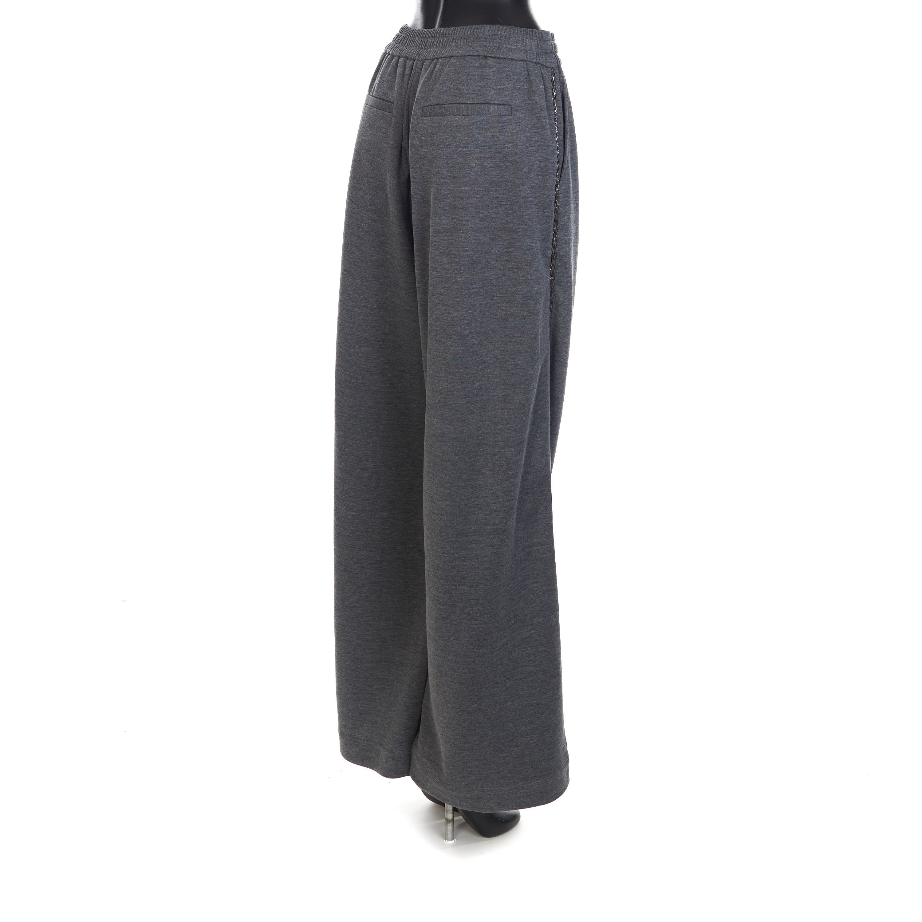 Brunello Cucinelli Gray Comfort Interlock Wide Trousers Size S Size 27" / US 4 / IT 40 - 5 Thumbnail