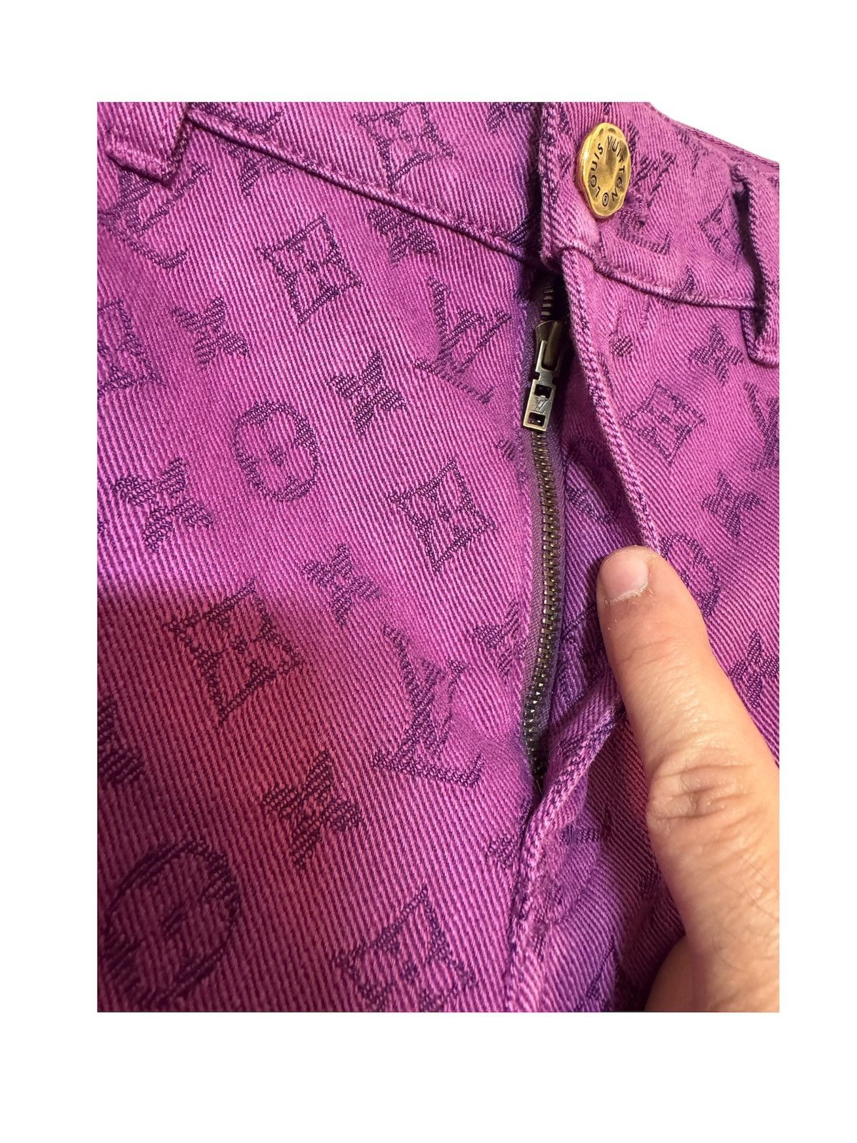Louis Vuitton Louis Vuitton Purple Monogram Slim Jeans Virgil Abloh sz 30 Size US 30 / EU 46 - 2 Thumbnail