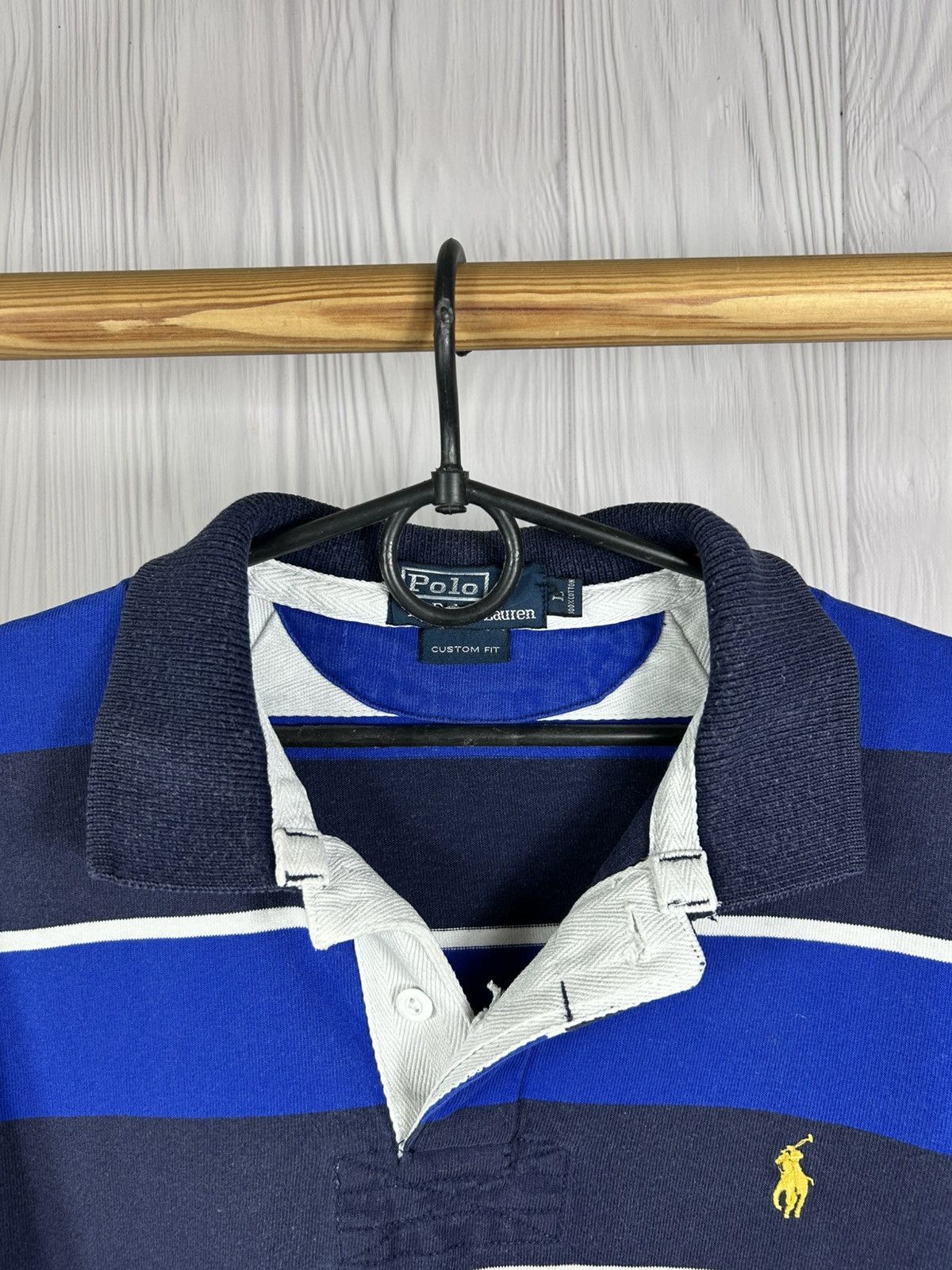 Polo Ralph Lauren Vintage Polo Ralph Lauren Stripped Polo Heavy Cotton Size L Size US L / EU 52-54 / 3 - 4 Thumbnail