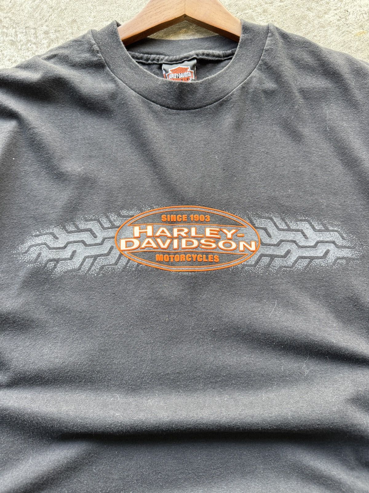 Harley Davidson × Vintage Vintage Harley Davidson black streetwear graphic print tee Size US L / EU 52-54 / 3 - 2 Thumbnail