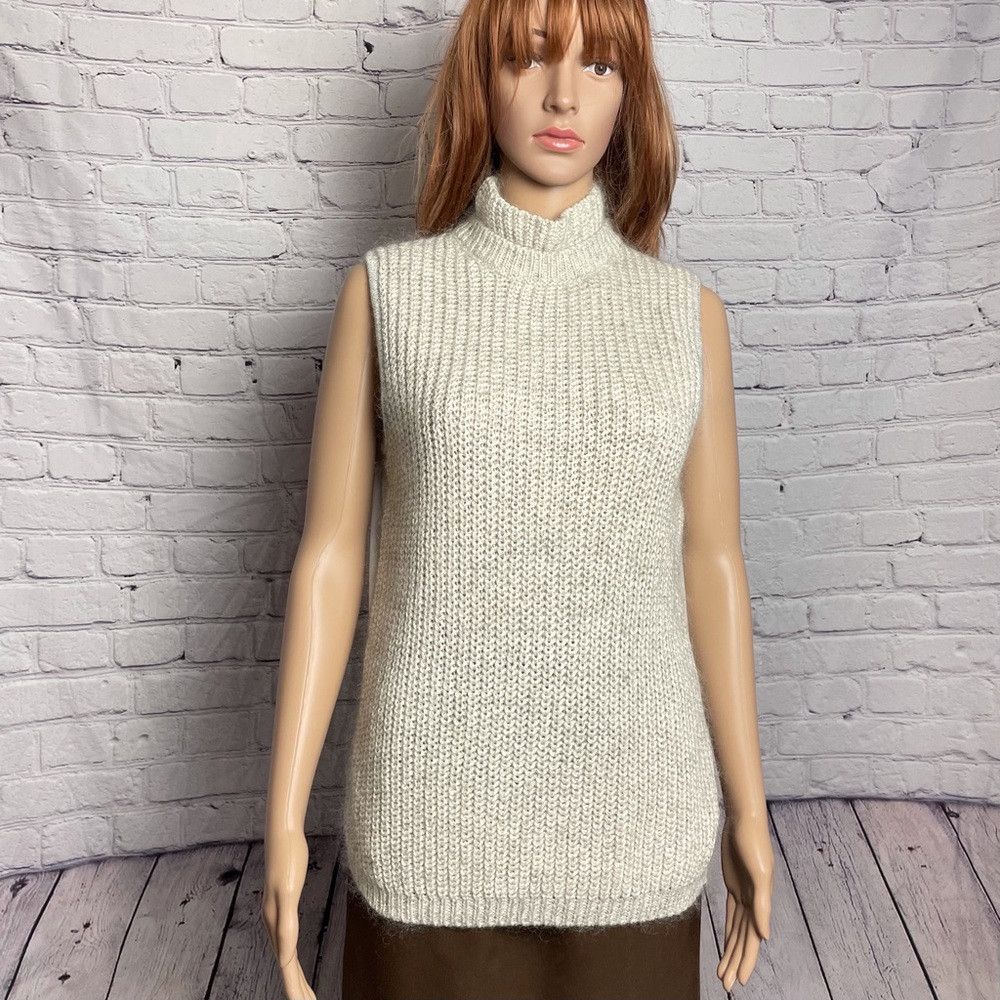 Yigal Azrouel YIGAL AZROUËL Grey Sleeveless Knit Front Mock Neck Size M Size M / US 6-8 / IT 42-44 - 1 Thumbnail