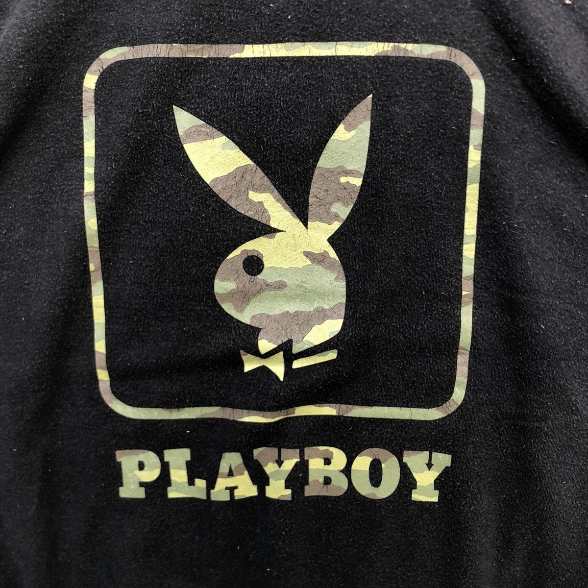 Japanese Brand Vintage 90s Playboy Bunny Camo Design Big Logo Sweatshirt. Size US XL / EU 56 / 4 - 4 Thumbnail