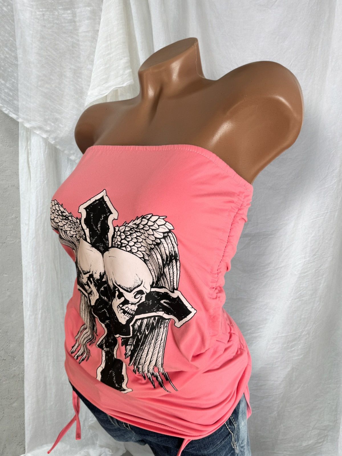 If Six Was Nine Affliction Style Y2K Gothic Skull Print Mini Dress Size M / US 6-8 / IT 42-44 - 6 Thumbnail