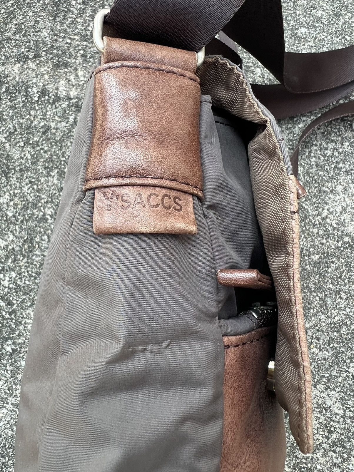 Yohji Yamamoto Vintage Yohji Yamamoto Hybrid Patina Leather Sling Bag Size ONE SIZE - 11 Thumbnail