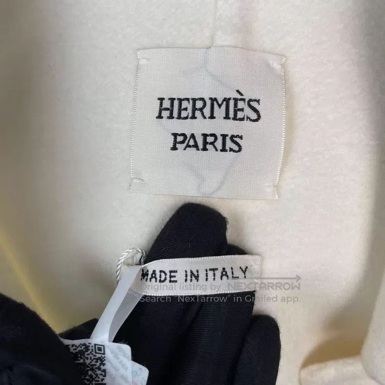 Hermes Hermes White Classic Short Cashmere Double Pockets Reversi Size XS / US 0-2 / IT 36-38 - 7 Thumbnail