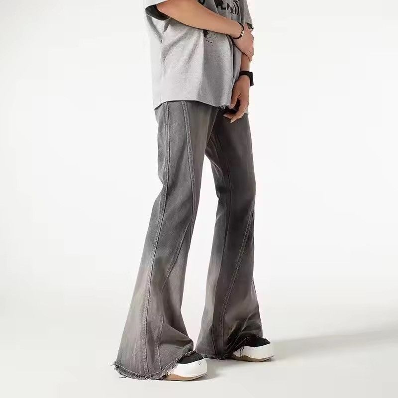 Japanese Brand × Vintage Streetwear Vintage Grey Baggy Flared Jeans Size US 33 - 4 Thumbnail
