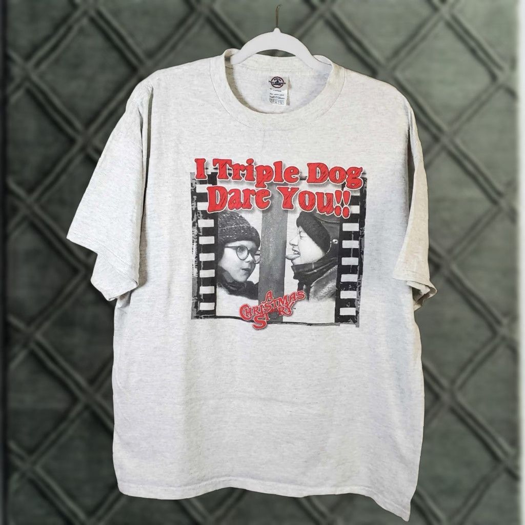 Delta VINTAGE A Christmas Story T Shirt Mens XL Gray 90s Movie Christmas T-Shirt Mens XL (Big & Tall) Size US XL / EU 56 / 4 - 1 Thumbnail