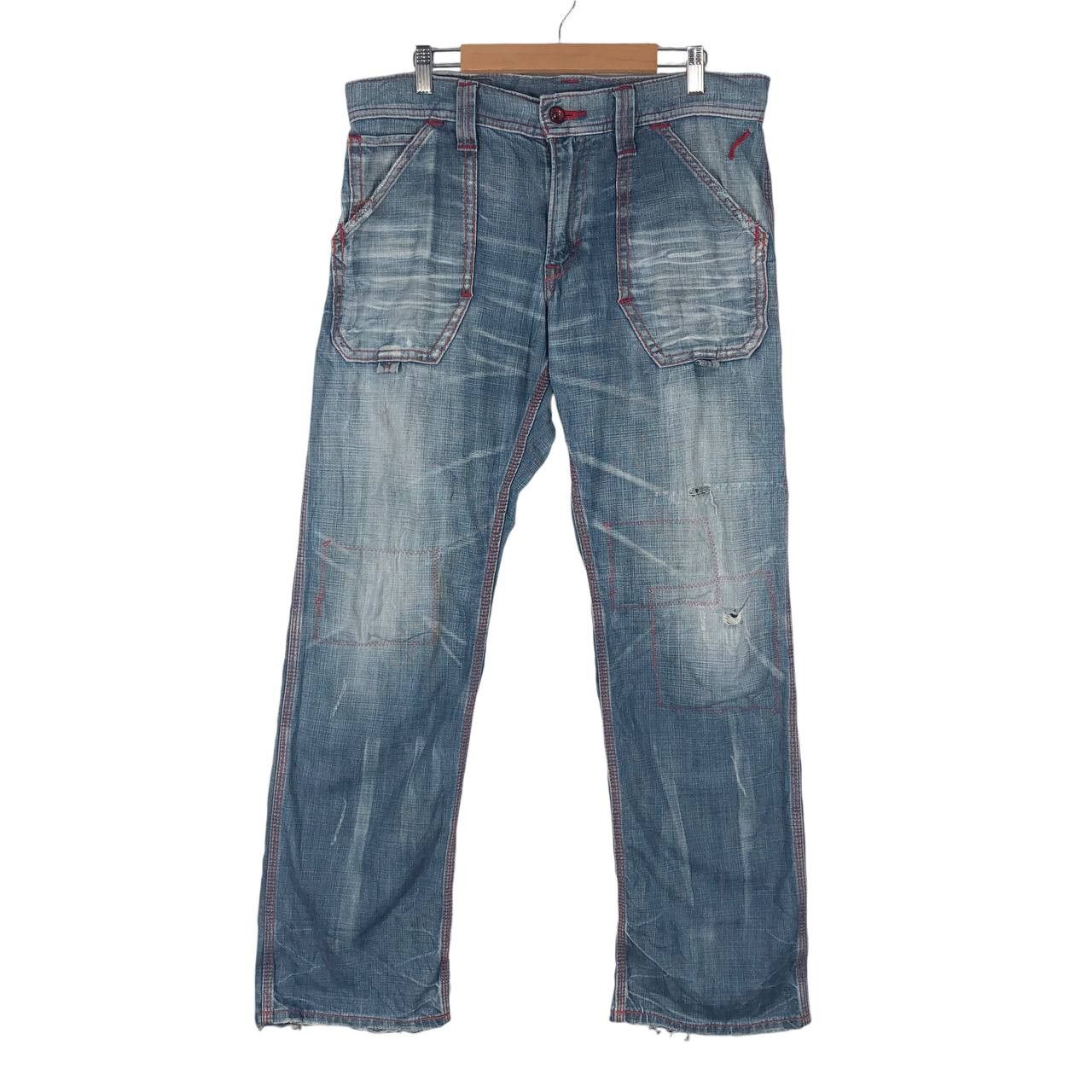 Edwin × Jean × Vintage Vintage Edwin 503 Blue Trip Denim Jean Pant Size US 32 / EU 48 - 1 Thumbnail