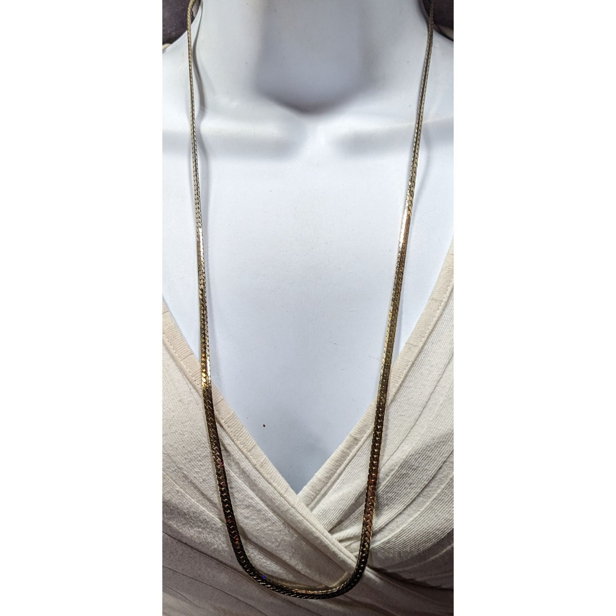 Other Vintage Herringbone Chain Necklace Silver/Gold Tone Size ONE SIZE - 2 Thumbnail