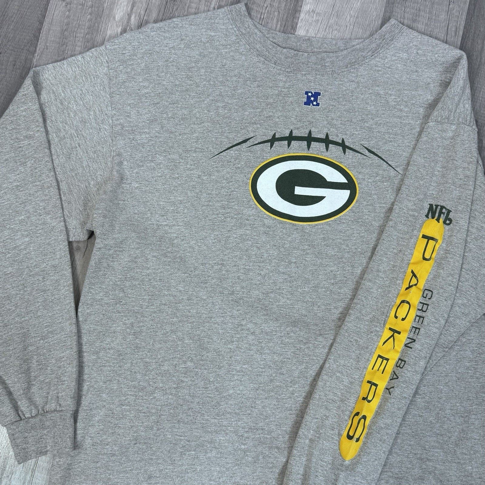 NFL × Vintage VINT Y2K NFL Green Bay Packers long Sleeve T-Shirt Gray Size US L / EU 52-54 / 3 - 1 Thumbnail