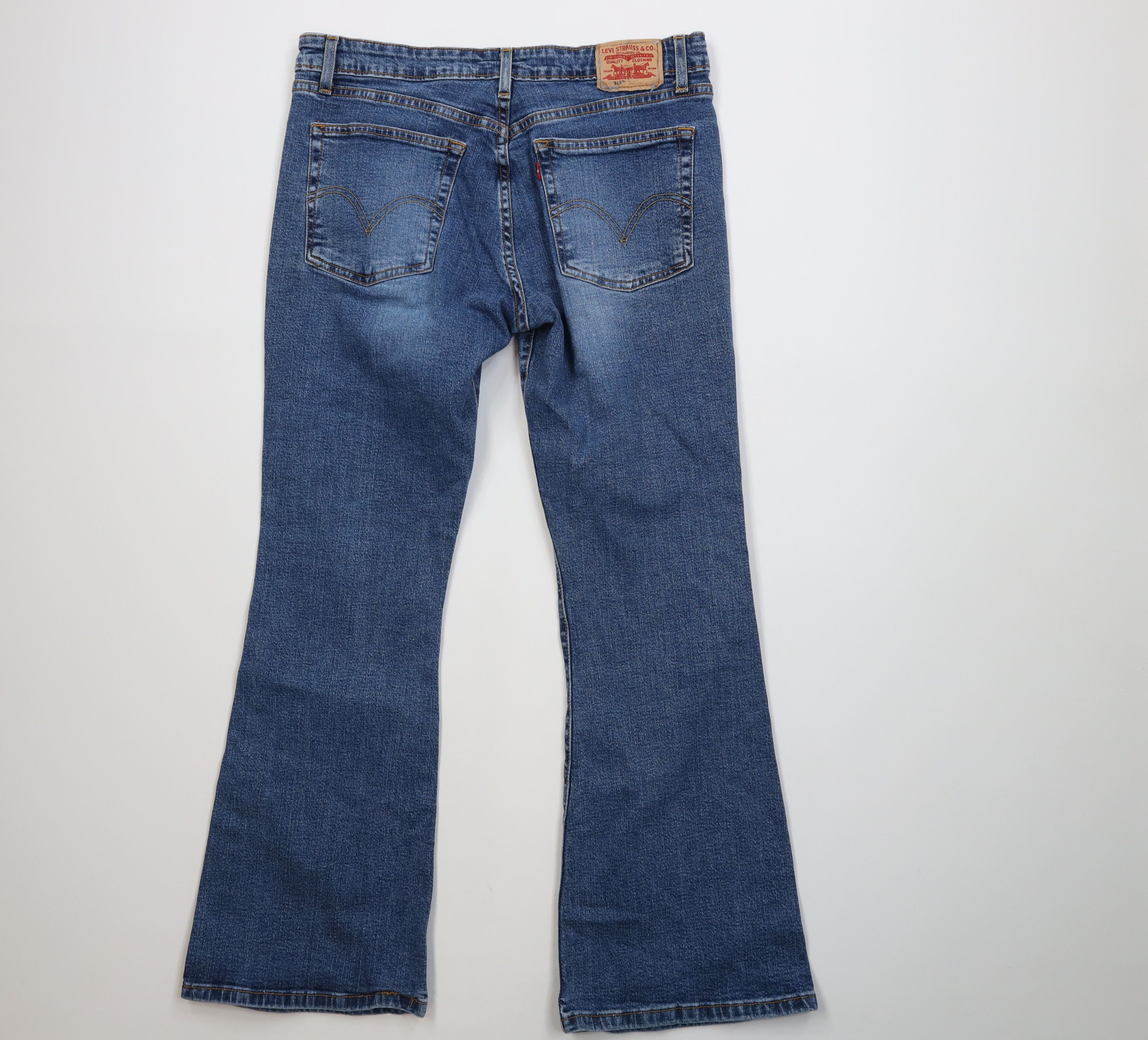 Levi's Vintage Y2K 2004 Levis 519 Babydoll Low Flared Denim Jeans Size 32" / US 10 / IT 46 - 9 Thumbnail