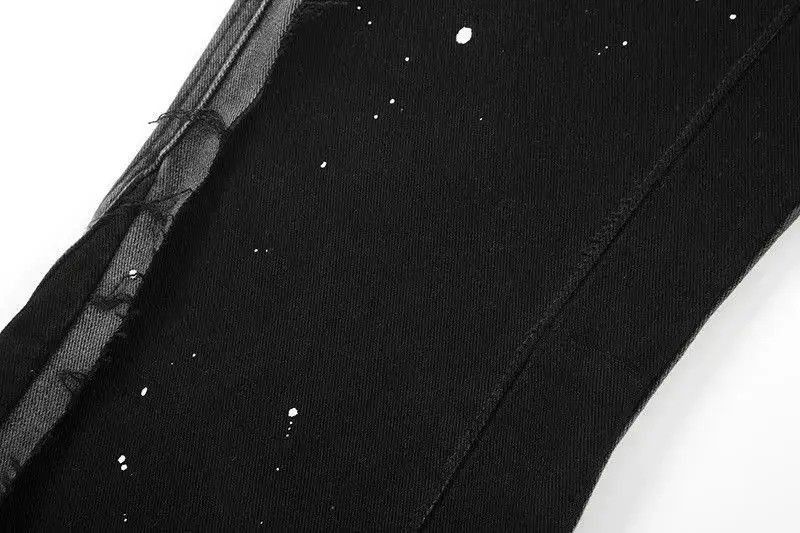 Japanese Brand Black Graffiti Wide Jeans Size US 32 / EU 48 - 5 Thumbnail