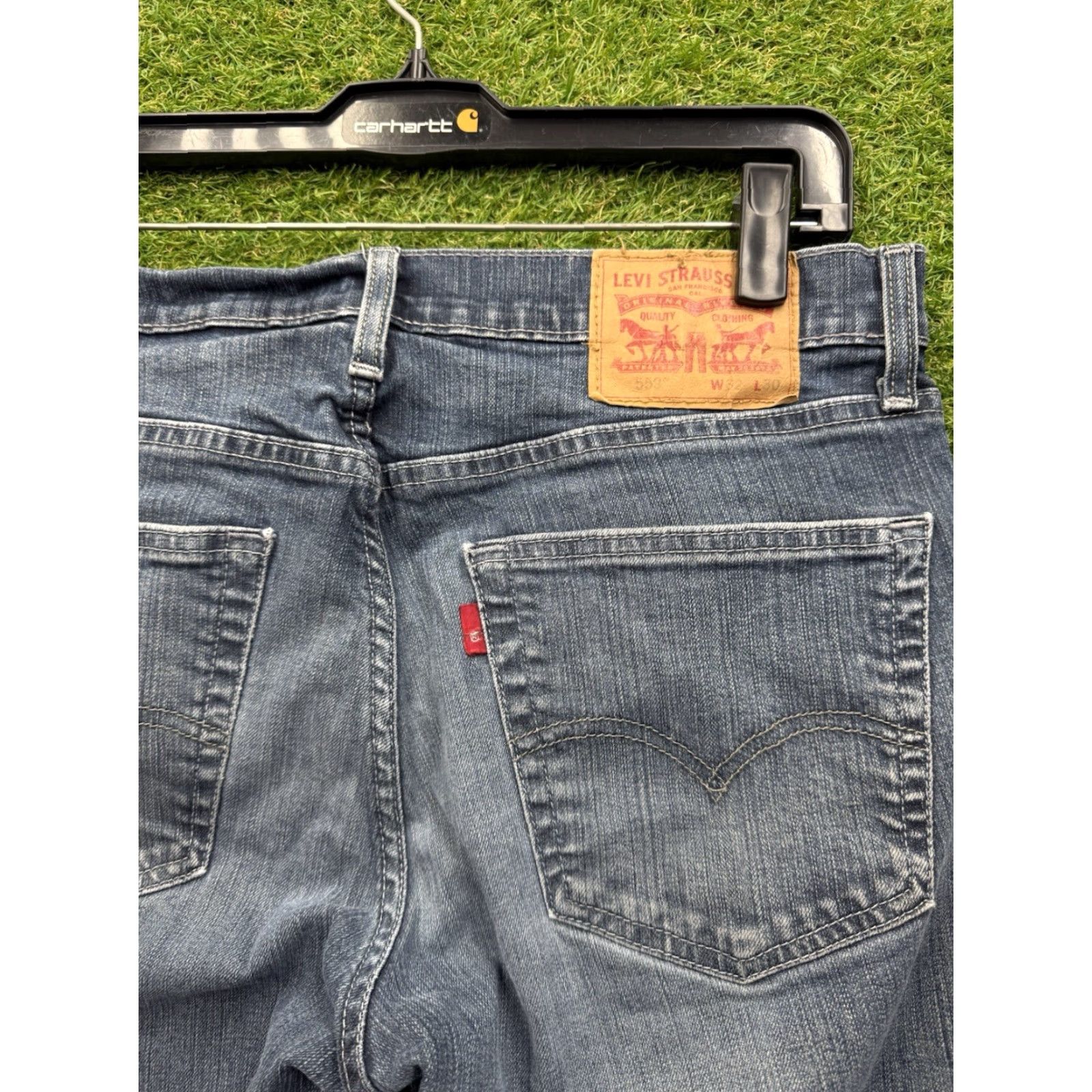 Levi's VINTAGE Levi's 559 Jeans Men 32x30 Relaxed Straight Blue Dark Wash USA 80s 90s Punk Rock Theme Mens Jeans Size US 32 / EU 48 - 3 Thumbnail
