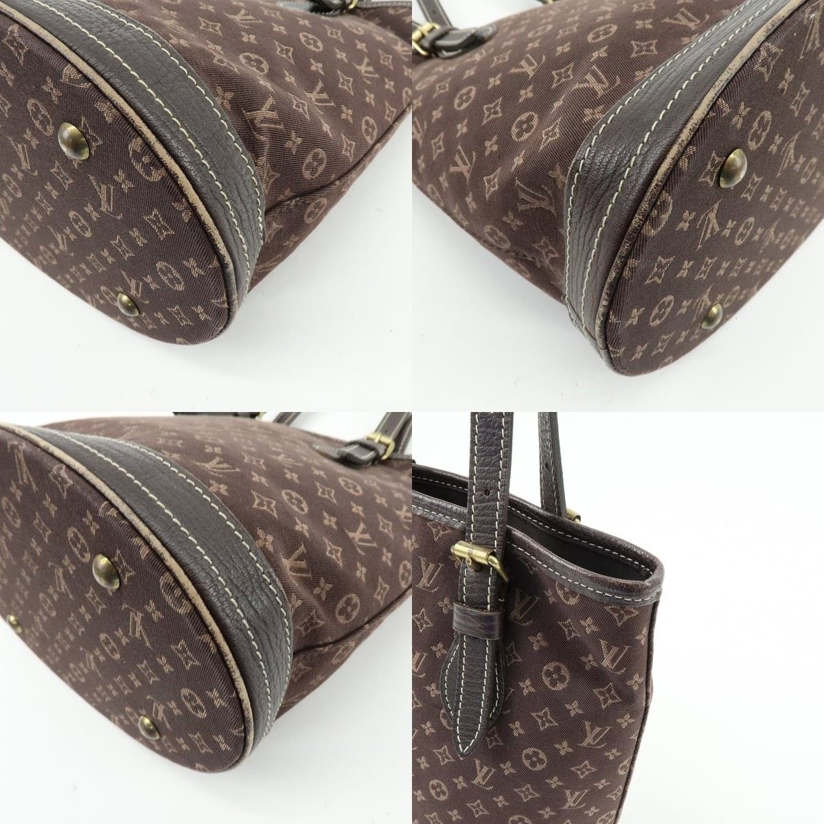 Louis Vuitton Louis Vuitton Monogram Mini Lin Bucket PM Tote Cotton Brown Size ONE SIZE - 5 Thumbnail