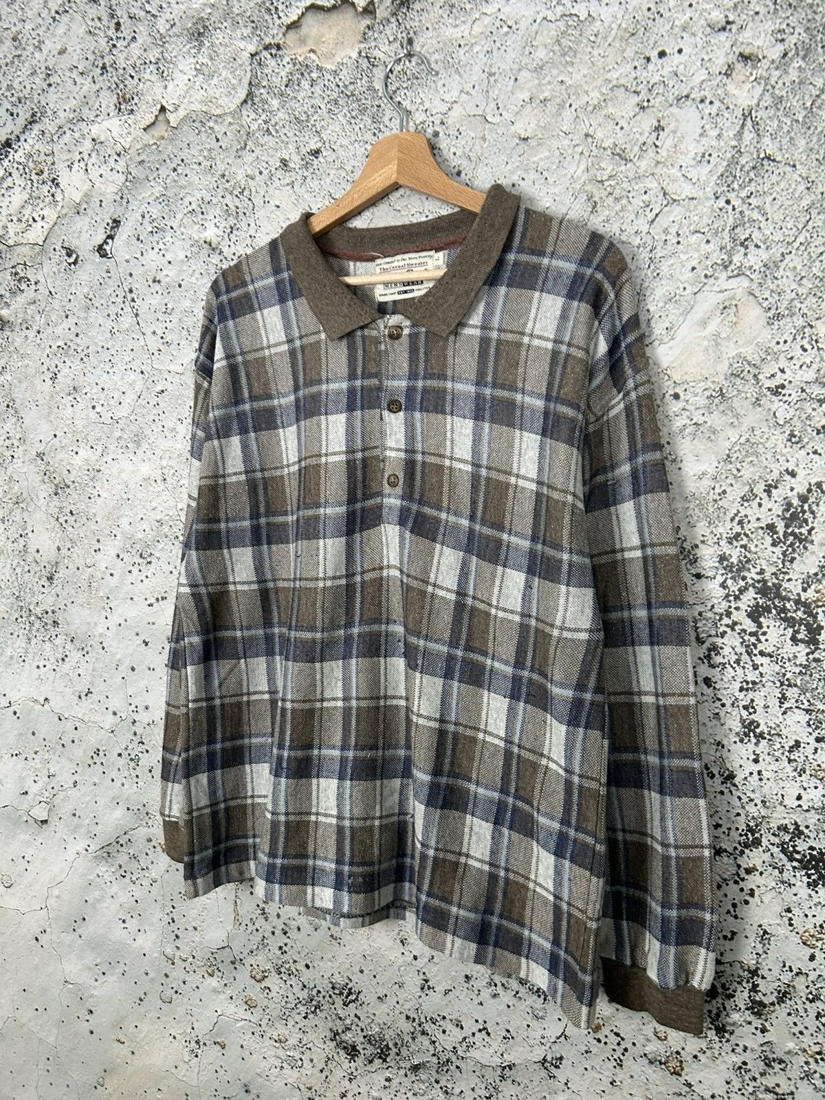 Vintage Vintage Checkered Polo Sweater Archive 90s Streetwear Size US L / EU 52-54 / 3 - 2 Thumbnail