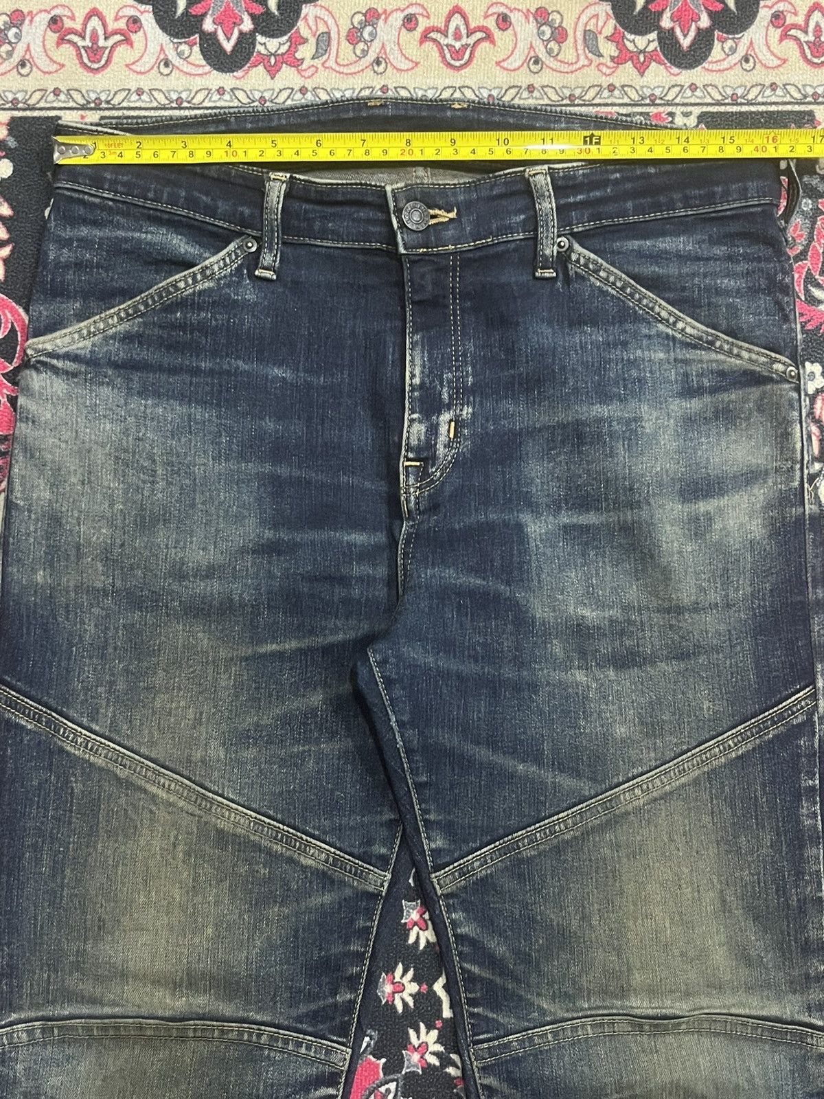 Balmain Vintage Japanese Brand Edwin Pure Dark Blue Wash Biker Jeans Size US 32 / EU 48 - 13 Thumbnail