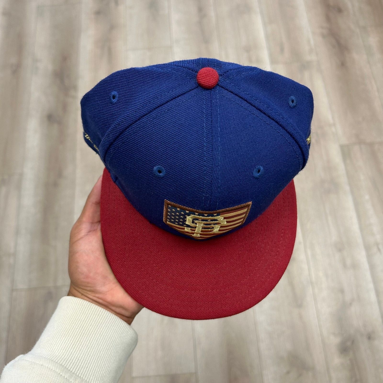New Era SF Giants Home Of The Brave Flag Fitted Hat Cap Size 7 1/2 Size ONE SIZE - 3 Thumbnail
