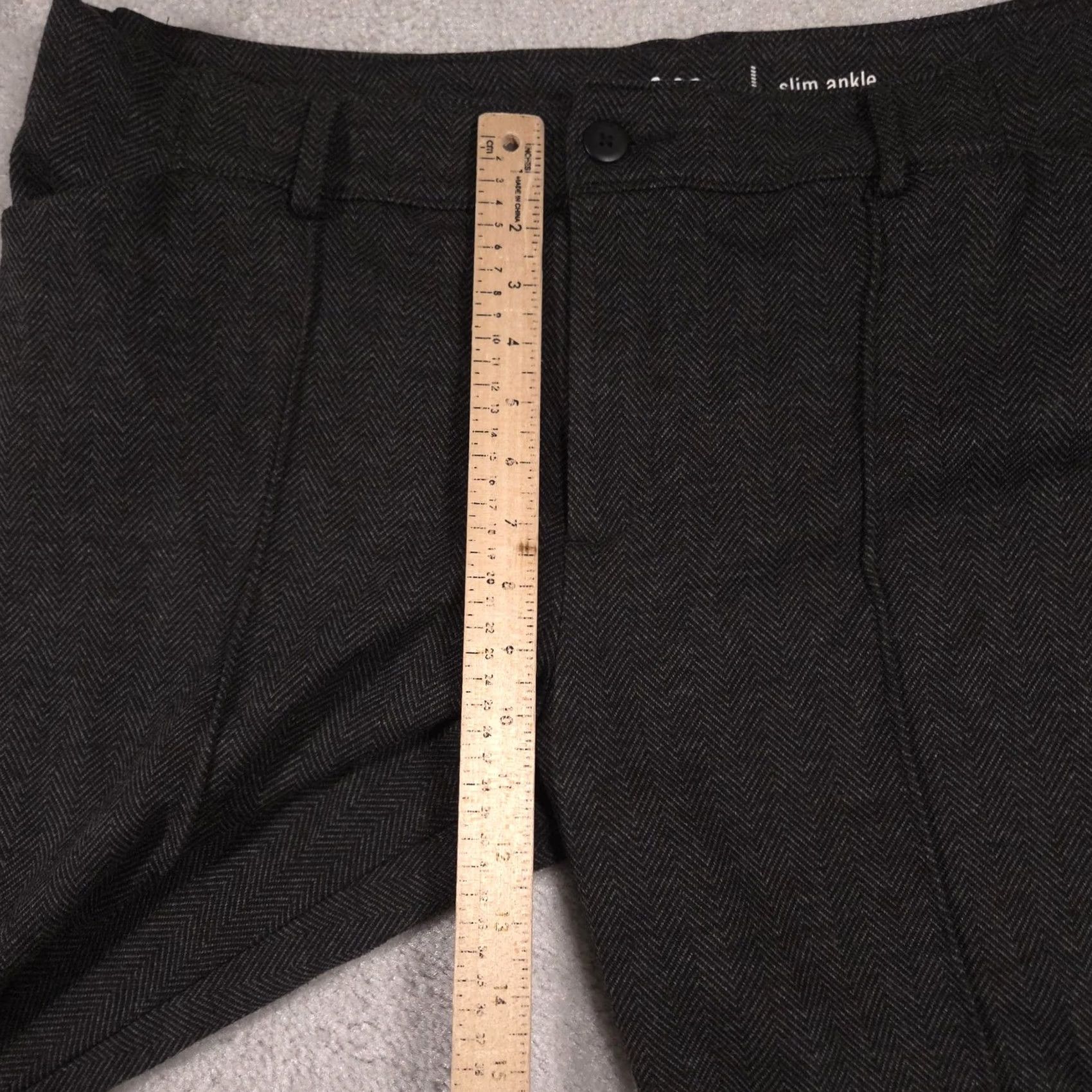 Vintage Lee Riders Womens Slim Ankle Ponte Pants Gray Herringbone Work Size 42" / US 20 - 7 Thumbnail