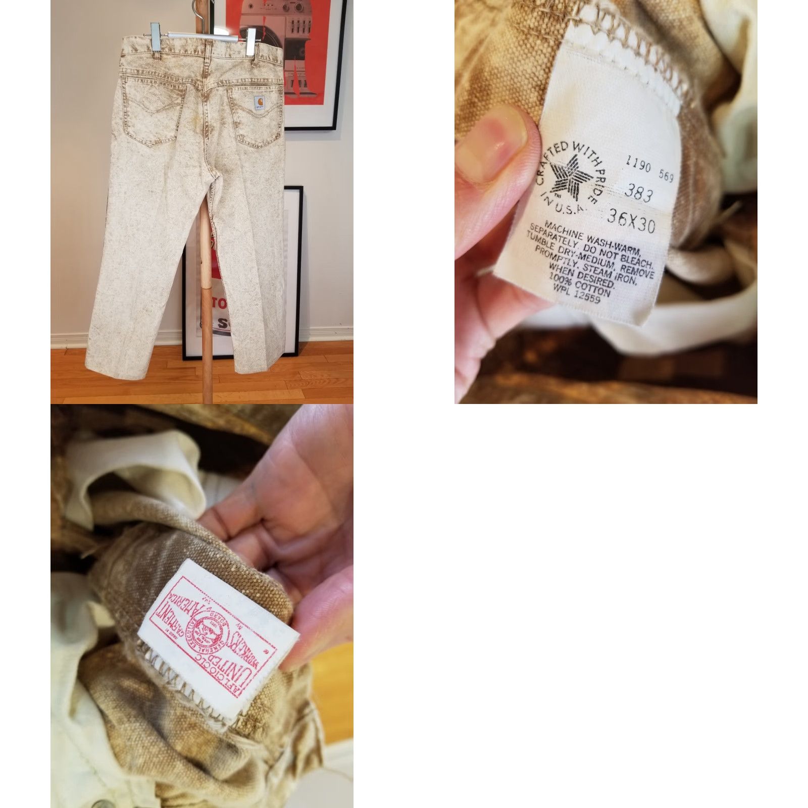 Carhartt VINTAGE Carhartt Jeans CAT 80's Brown Denim Acid Wash Regular 32x27 USA Mens Jeans Brown Denim 80s Carhartt Straight Mens Brown Denim Jeans Size US 32 / EU 48 - 9 Thumbnail