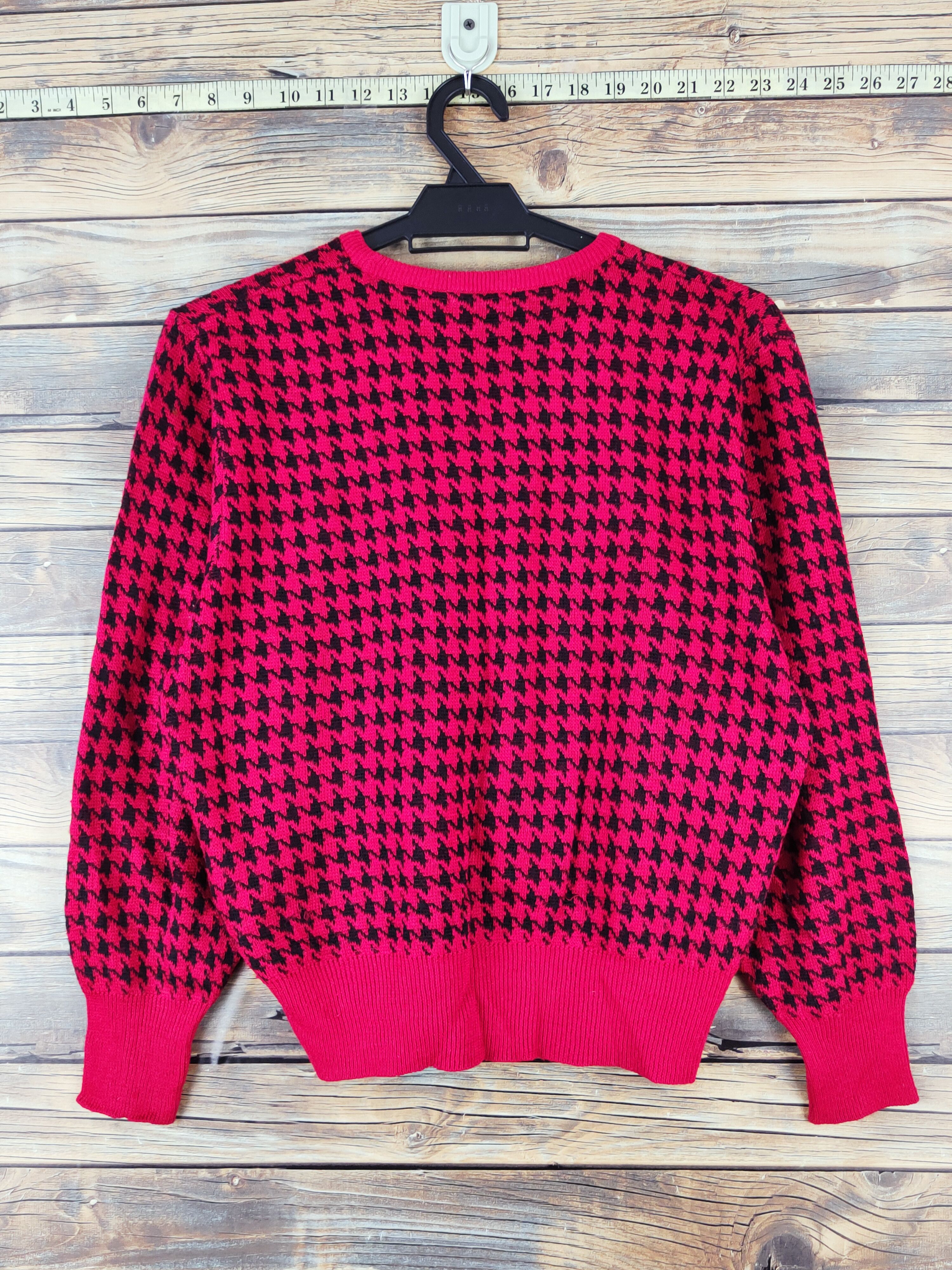 Homespun Knitwear × Japanese Brand × Vintage Patria Soeur Red Black Knitwear Sweatshirts #W1001 Size S / US 4 / IT 40 - 7 Thumbnail