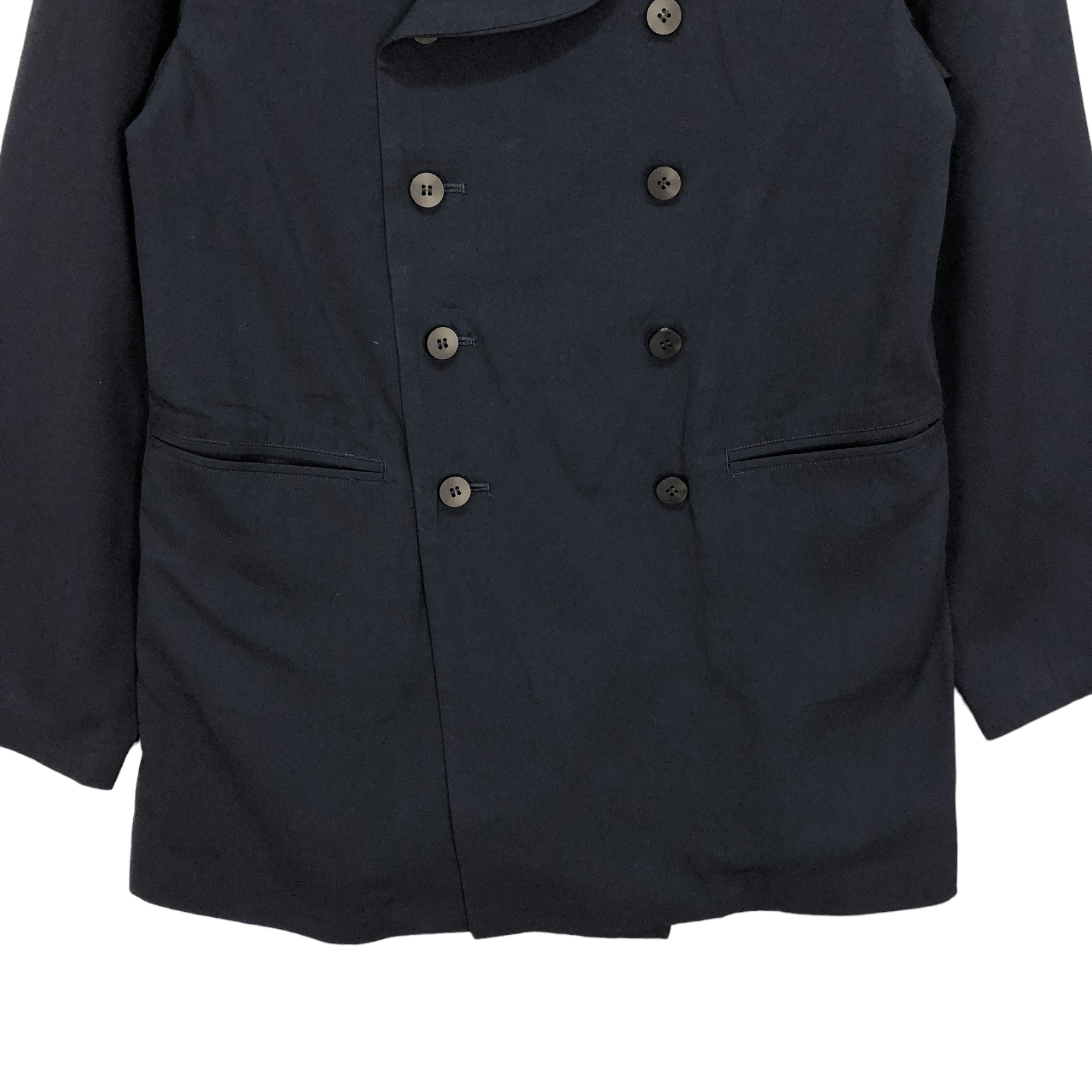 Yohji Yamamoto WORKSHOP BY YOHJI YAMAMOTO DOUBLE BREASTED COAT #5307-183 Size US S / EU 44-46 / 1 - 3 Thumbnail