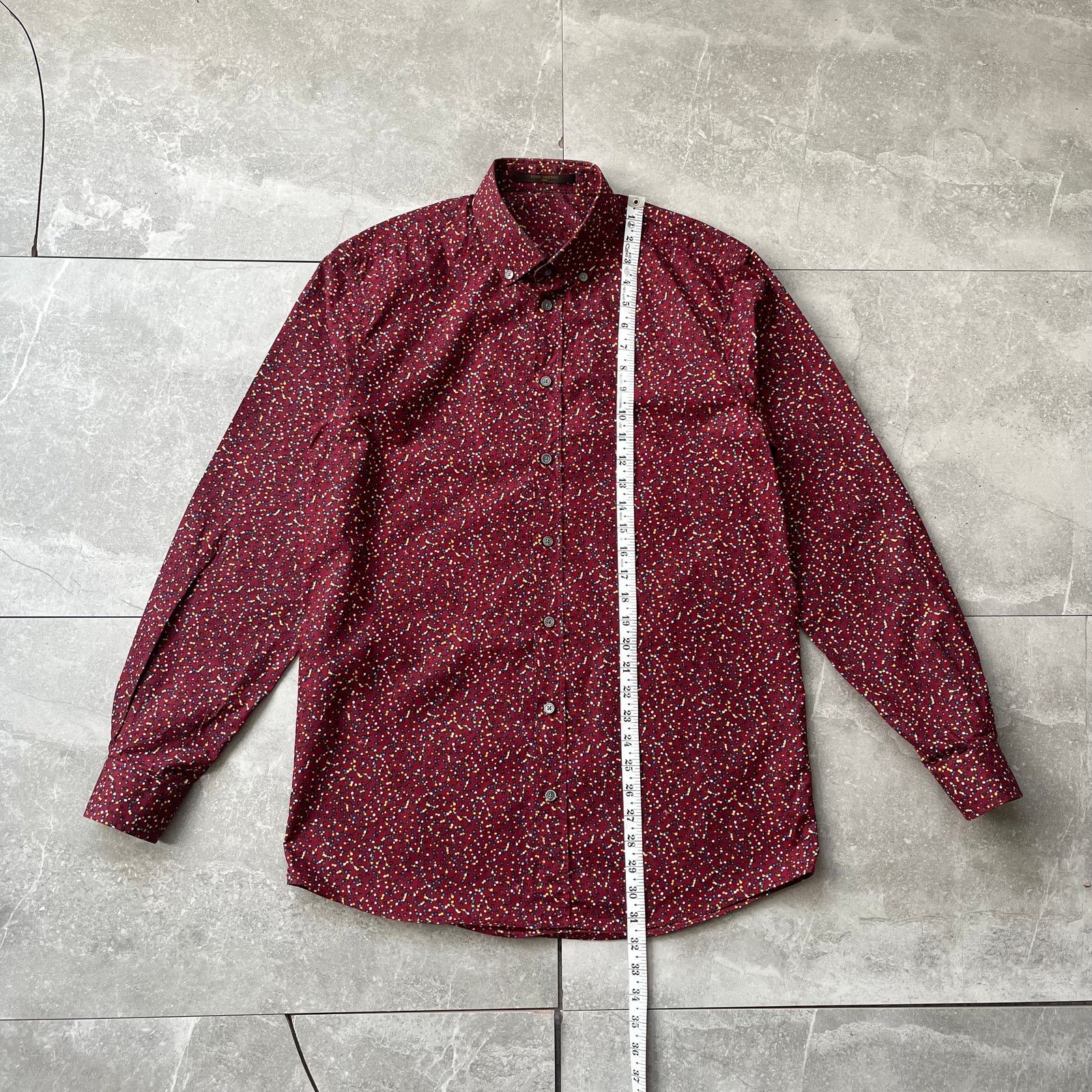 Louis Vuitton Louis Vuitton dot Print Button‑Up Shirt – Burgundy – Size M Size US M / EU 48-50 / 2 - 9 Thumbnail