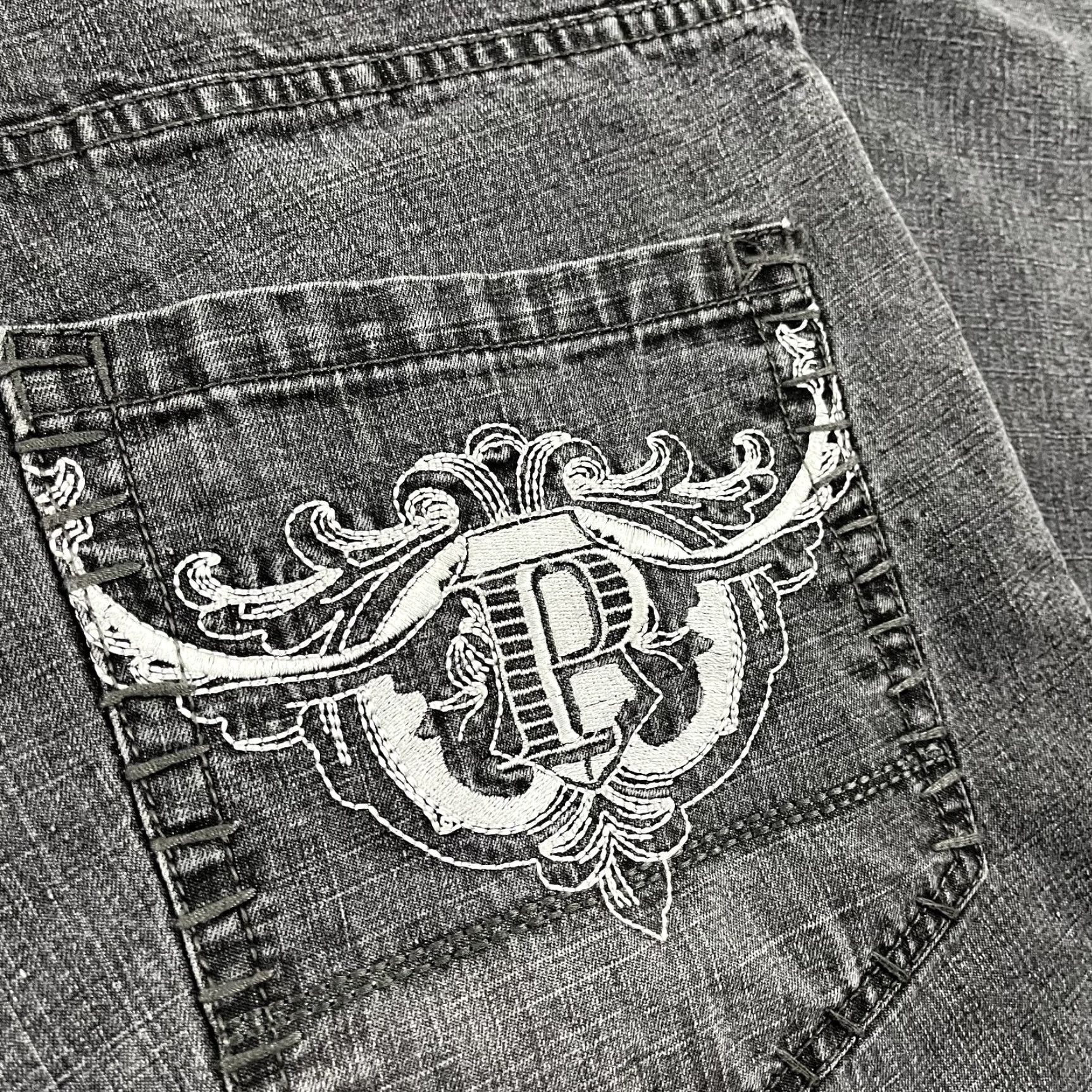 Southpole VINTAGE Southpole Jeans Mens 38x30 Denim Wide-Leg 1990s Grunge Retro Y2K Black/Gray Size US 38 / EU 54 - 3 Thumbnail