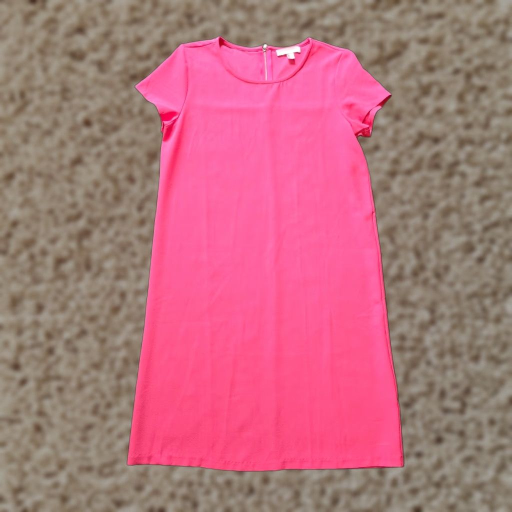 Pinko Chelsea 28 Dress Womens Size Small Pink Shift Short Sleeve Minimalist Capsule Dress Size 28" / US 6 / IT 42 - 1 Thumbnail