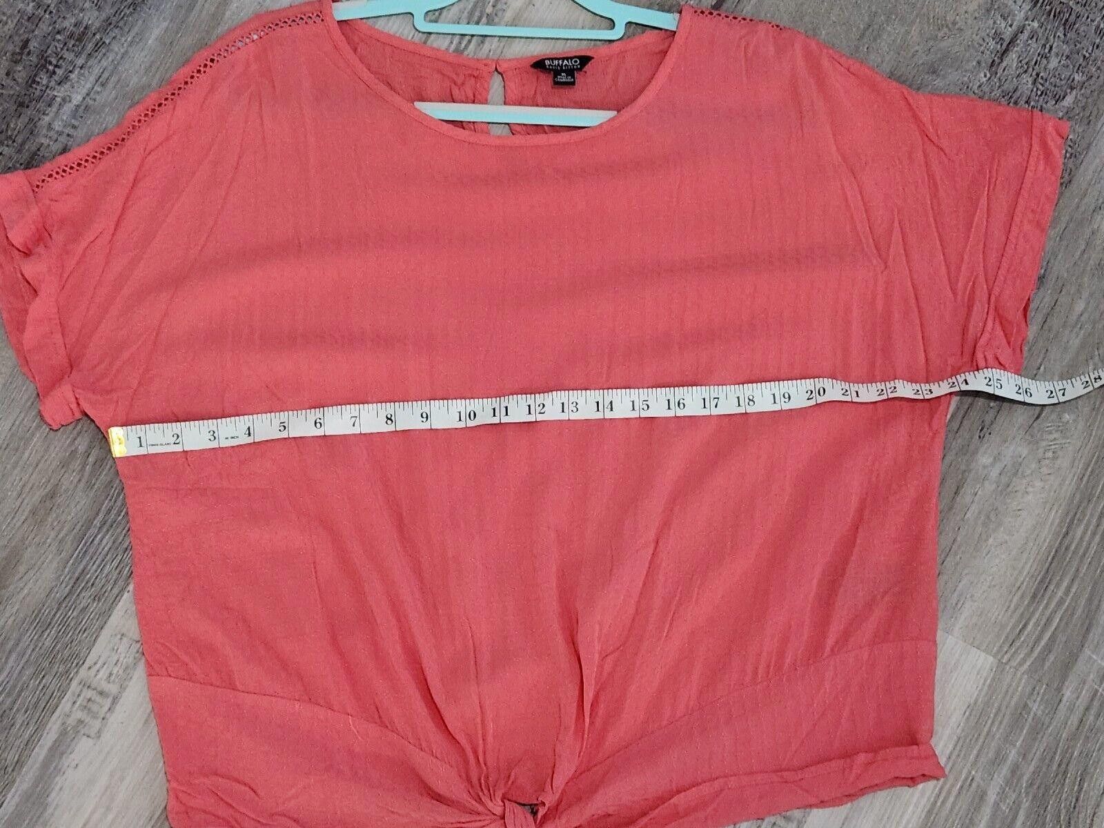 Designer Buffalo By David Bitton Blouse Extra Large Coral Pink Top Size XL / US 12-14 / IT 48-50 - 5 Thumbnail