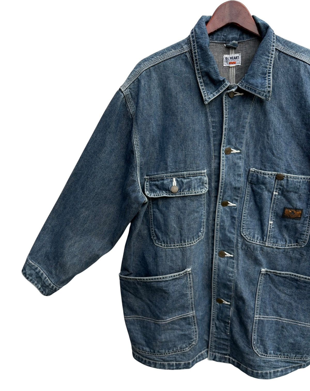 Japanese Brand GL Heart Denim Workwear Chore Jacket Size US M / EU 48-50 / 2 - 6 Thumbnail