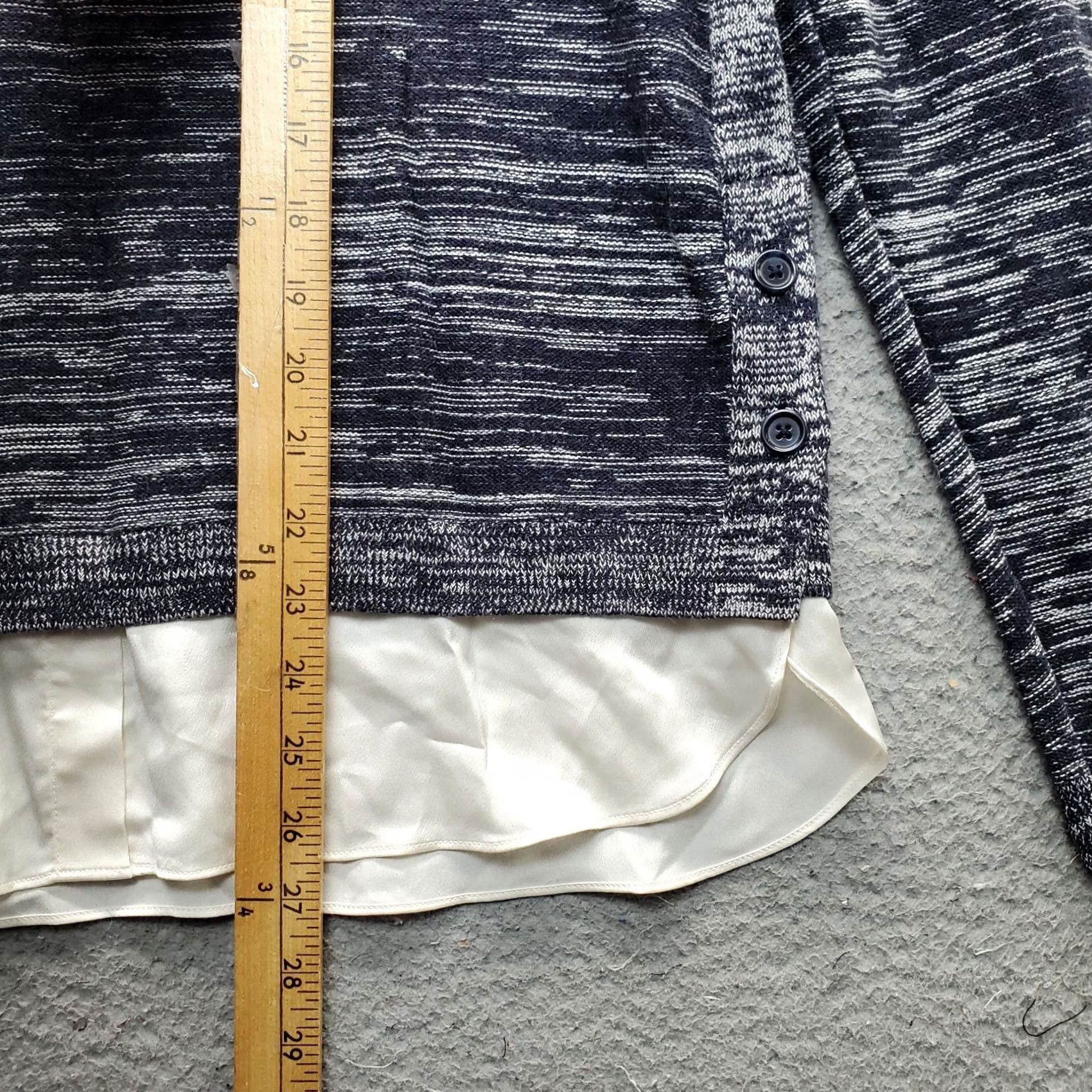 Loft LOFT Knit Top Womens L Space Dye Lined Long Sleeve Round Neck Pullover, Multicolor, 100% Cotton, Casual Shirt, Regular Fit, Womens Size L Size L / US 10 / IT 46 - 4 Thumbnail