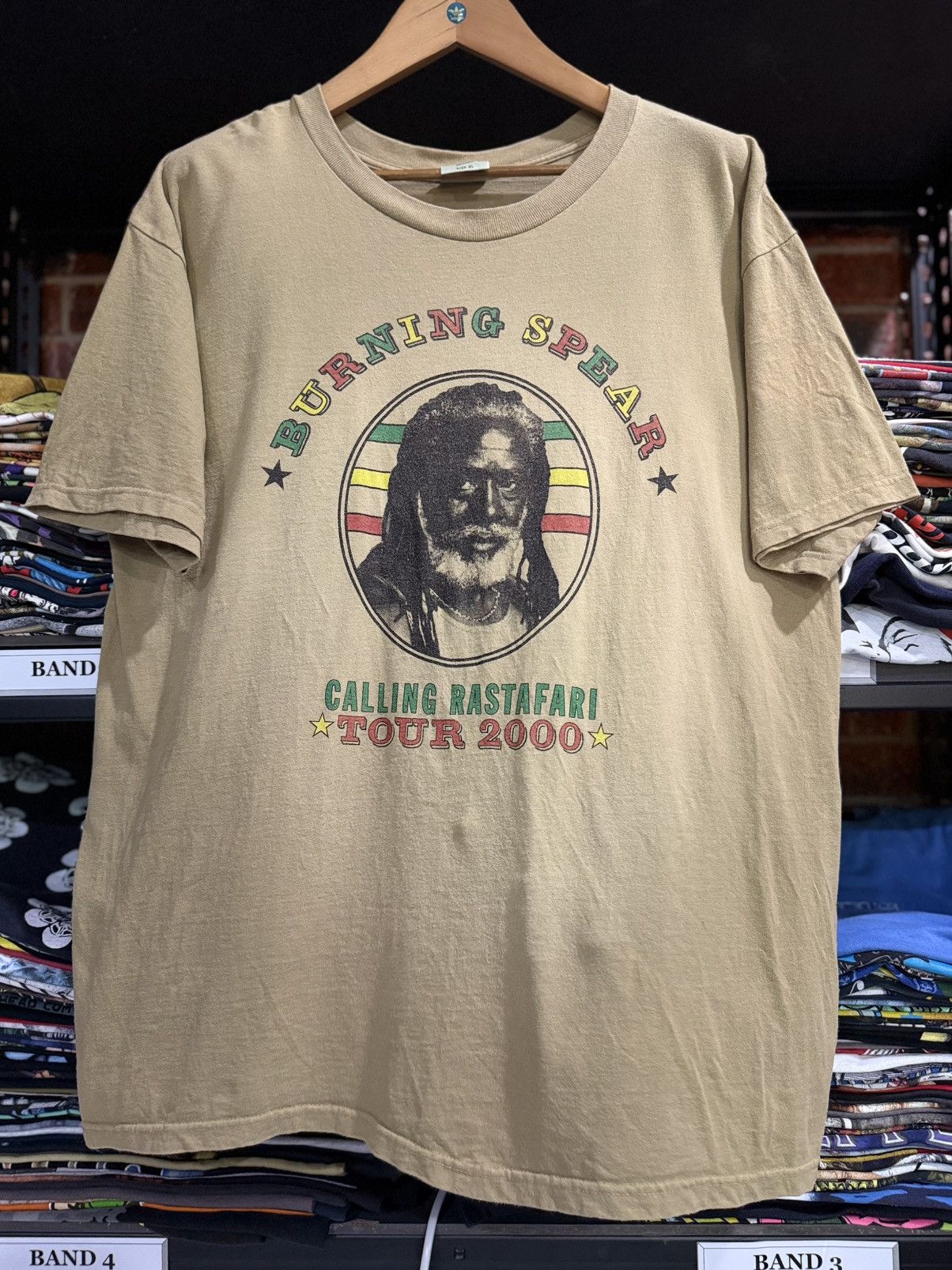 Band Tees × Vintage Vintage Burning Spear Calling Rastafari Tour Faded Tee Size US XL / EU 56 / 4 - 1 Thumbnail