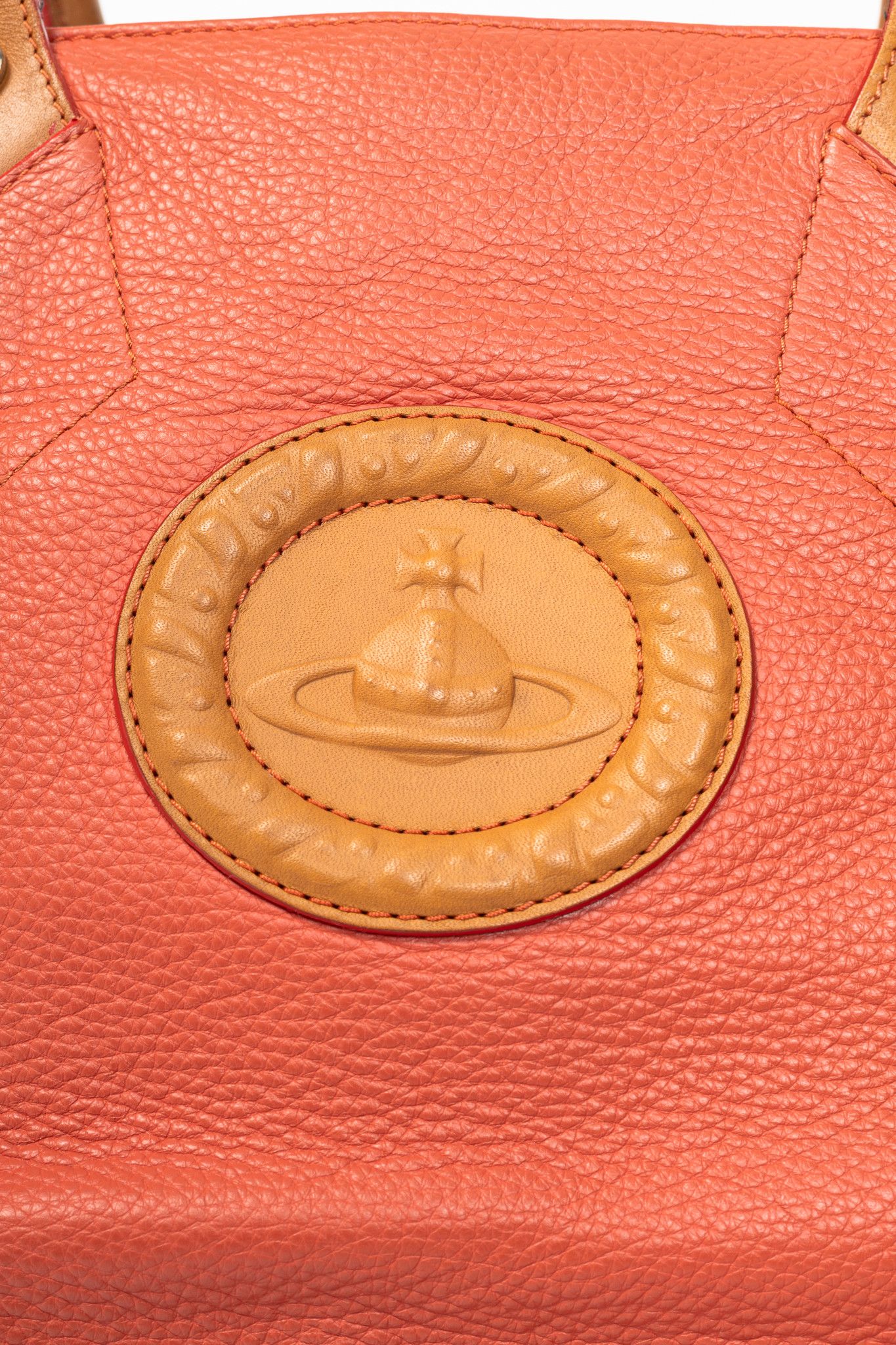 Vivienne Westwood Vivienne Westwood Cameo Orange Embossed-Logo Leather Tote Size ONE SIZE - 9 Thumbnail