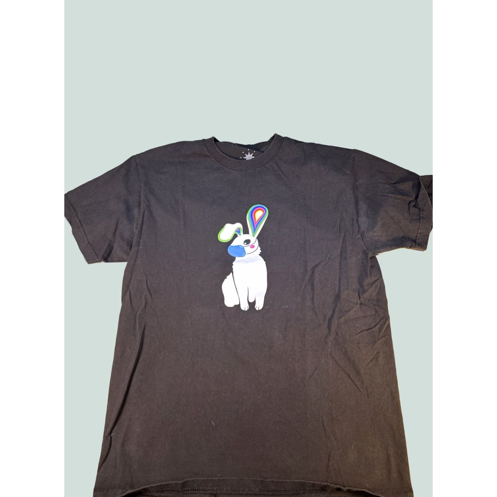 Rainbow The Nations Bunny Graphic T-Shirt Mens XL Black 100% Cotton Rainbow Ears Size US L / EU 52-54 / 3 - 1 Thumbnail