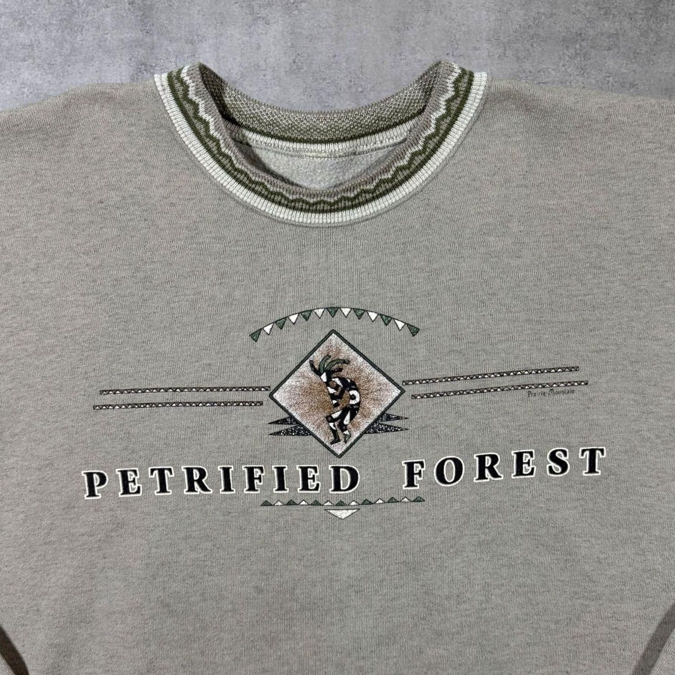Vintage VINTAGE 90's Petrified Forest USA Tourist Spellout Graphic Beige Sweatshirt L XL Mens Shirt Pullover Graphic Beige 90s Size US L / EU 52-54 / 3 - 3 Thumbnail